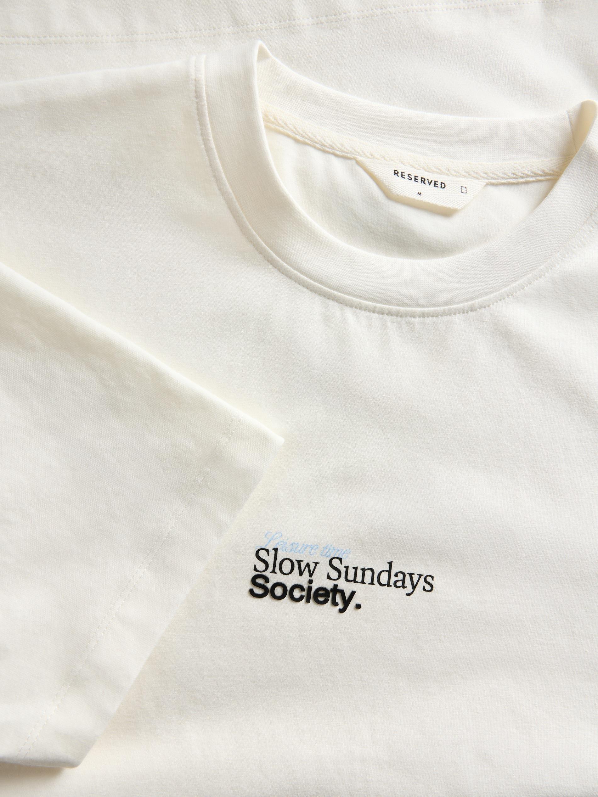 Cream Regular Fit Printed T-Shirt, Ivory, large image number 5