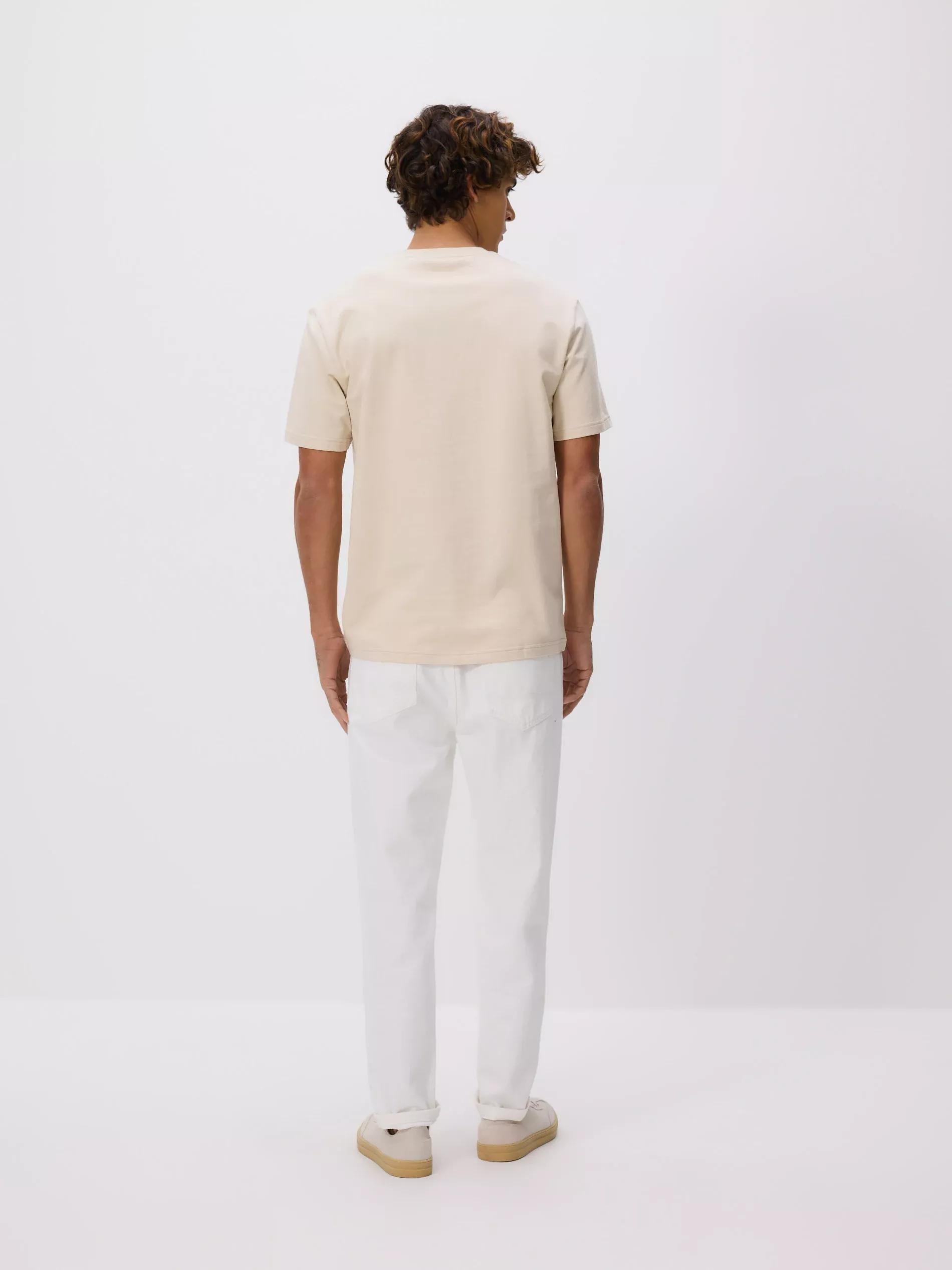 تيشيرت بيج بقصة عادية بطبعة, Beige, large image number 4