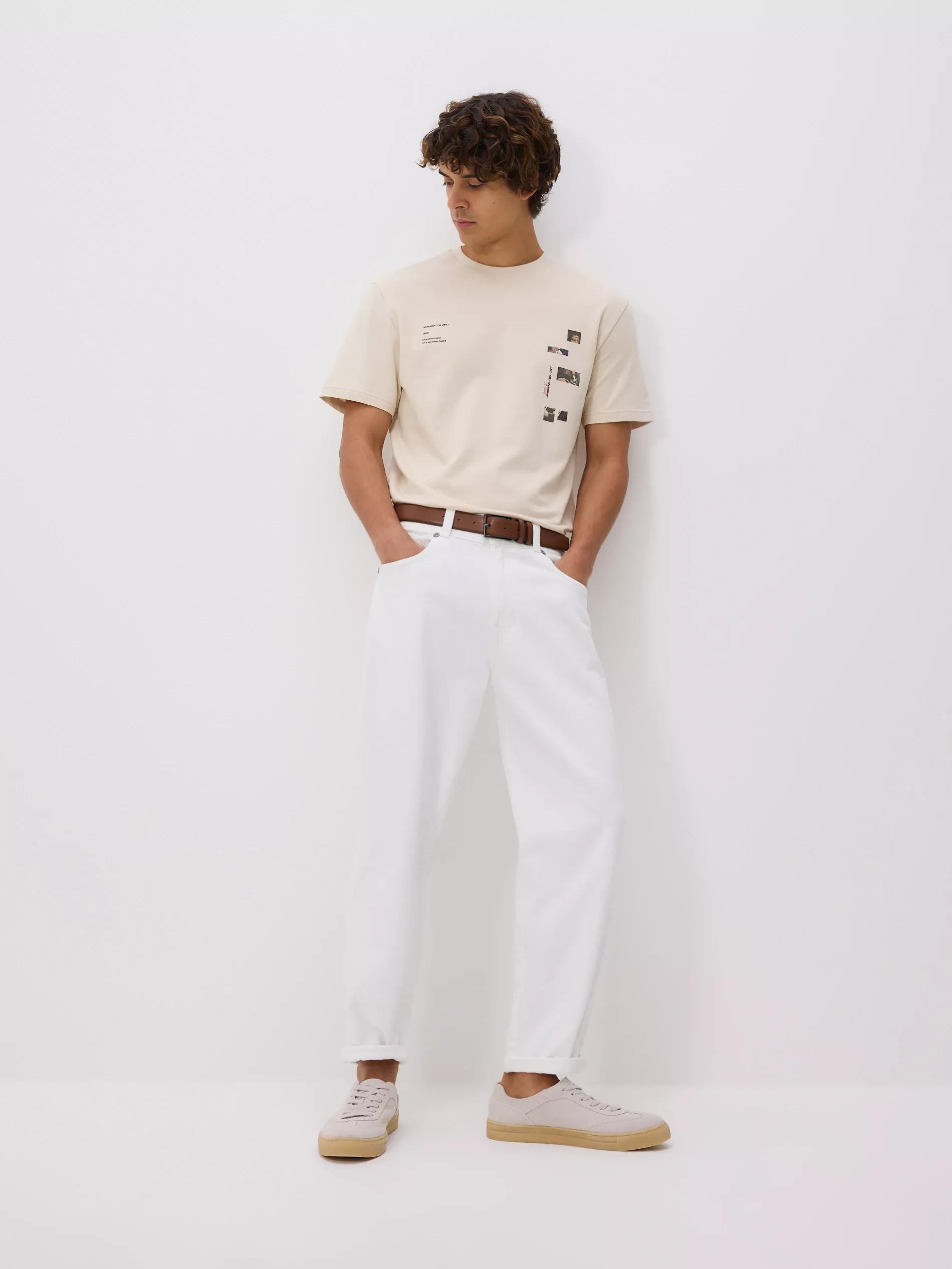 تيشيرت بيج بقصة عادية بطبعة, Beige, large image number 5