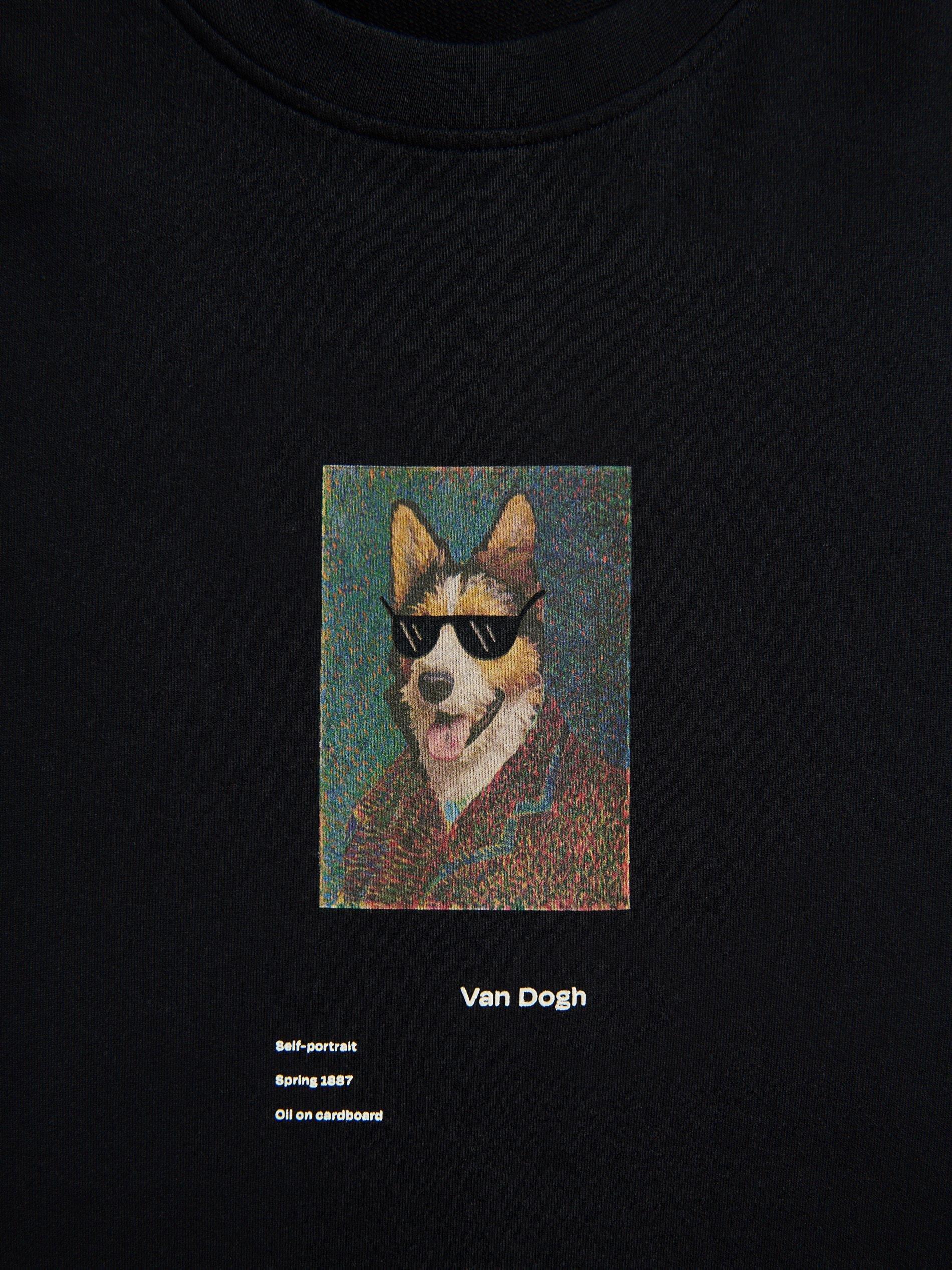 Black Regular Fit T-Shirt With Print, Black, large image number 5
