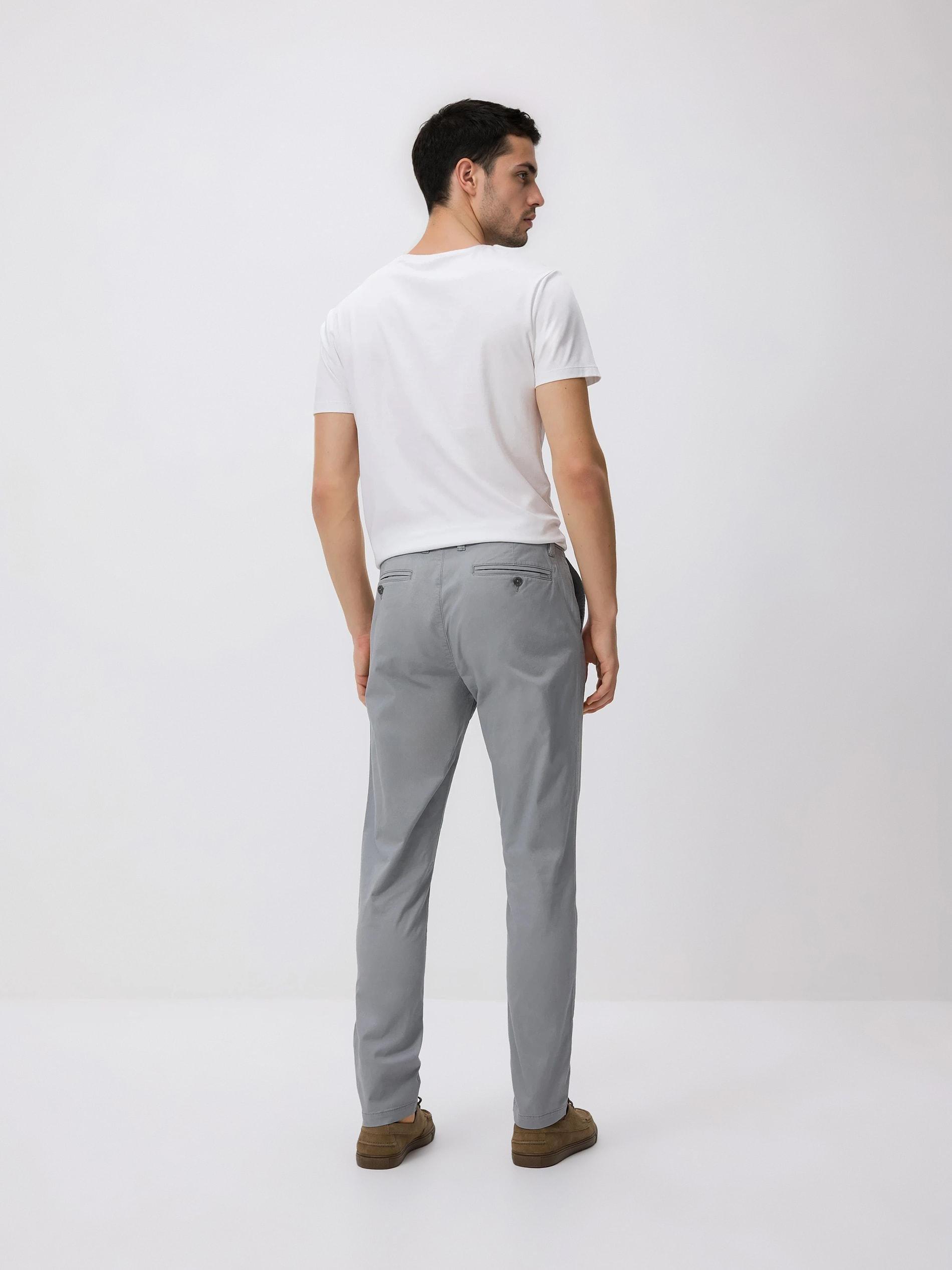 Grey Chino Slim Fit Trousers, Light grey, medium