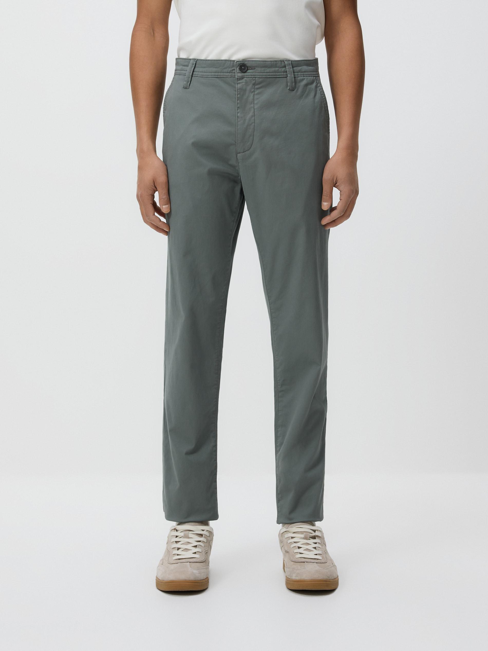 Green Chino Slim Fit Trousers, Green, medium