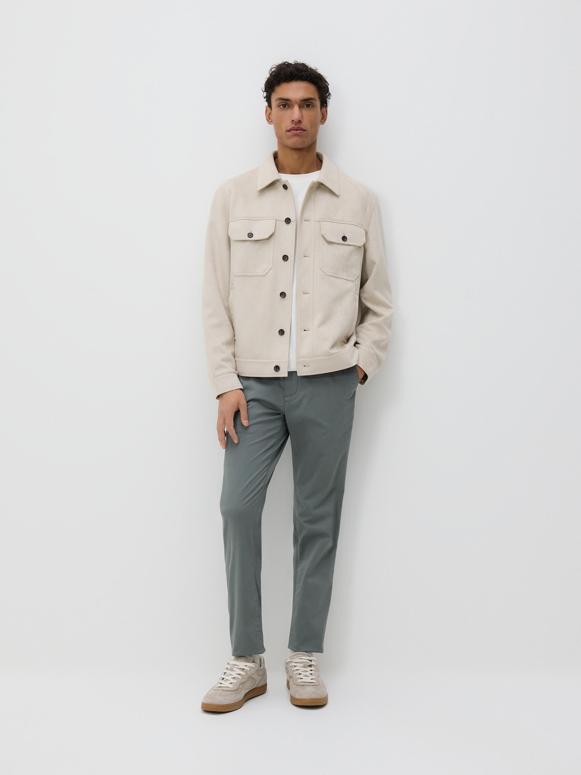 Green Chino Slim Fit Trousers, Green, large image number 1