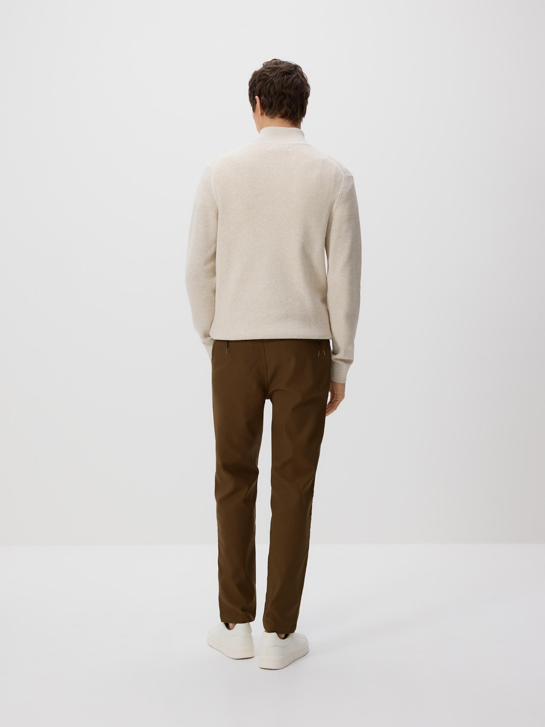 Gold Brown Chino Carrot Trousers, Brown, medium