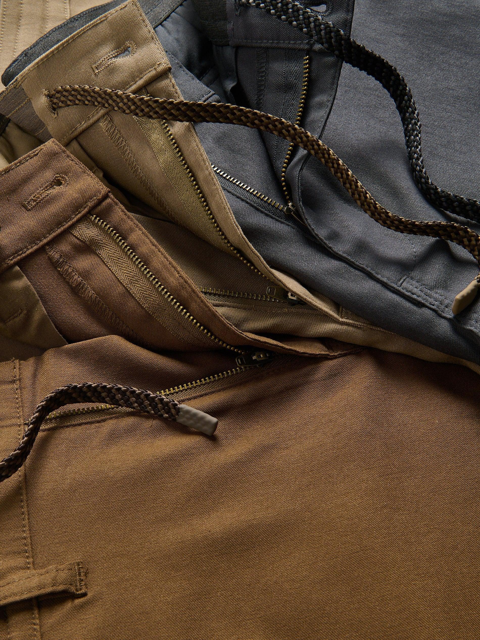 Brown Chino Carrot Trousers, Brown, large image number 6