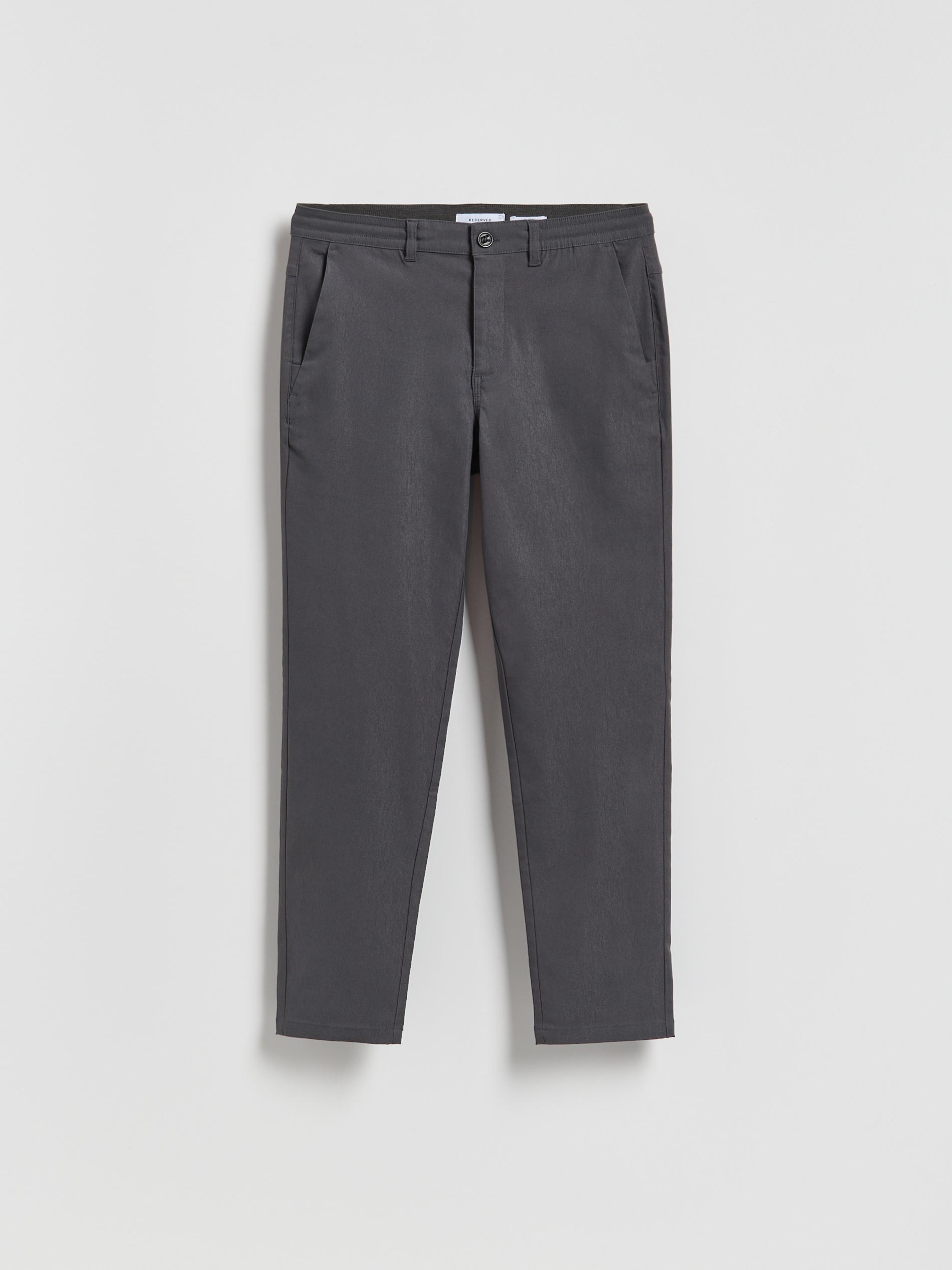 Grey Chino Carrot Trousers, Grey, large image number 4