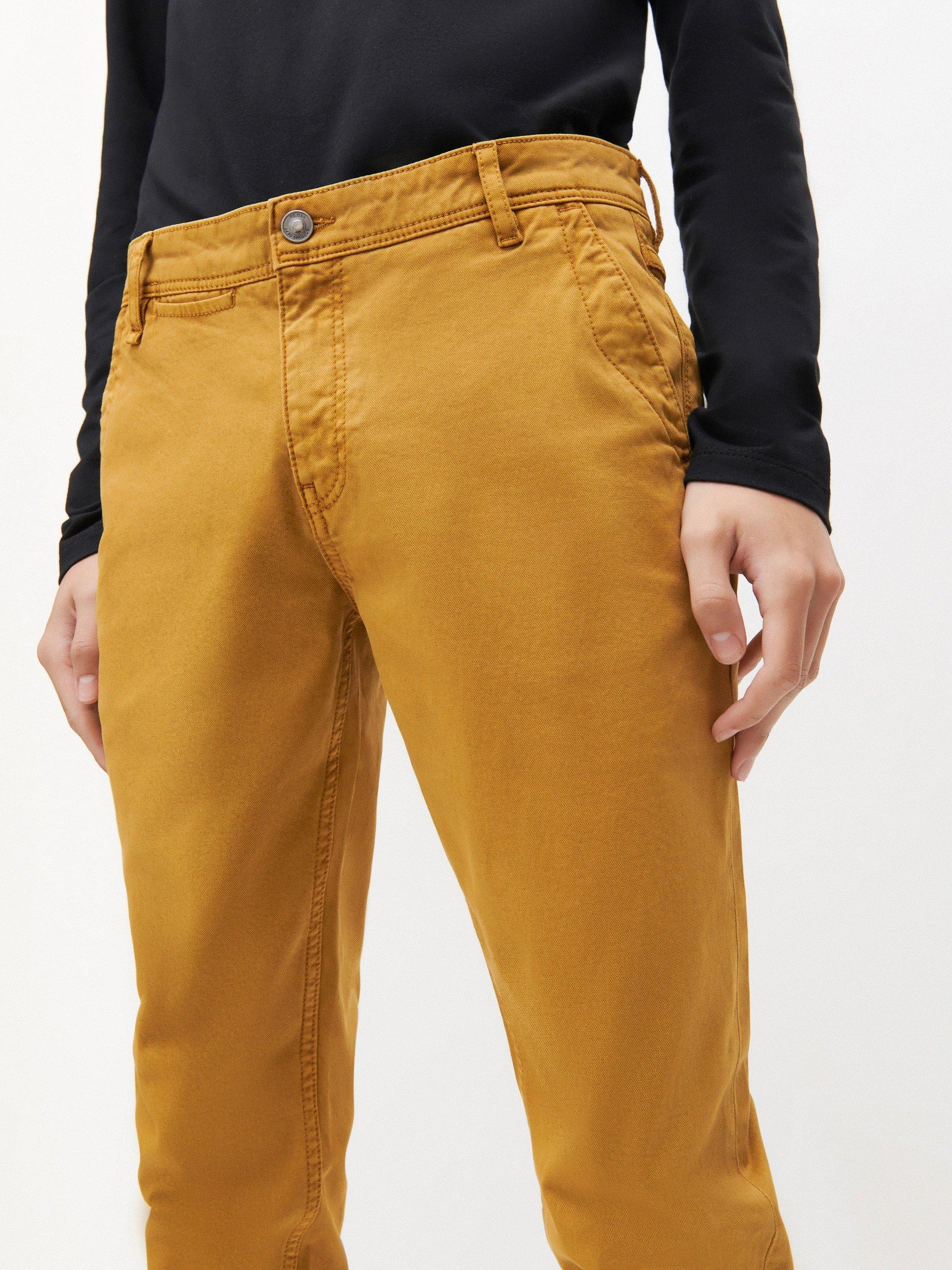 Yellow Super Slim Fit Chino Trousers, , large image number 3