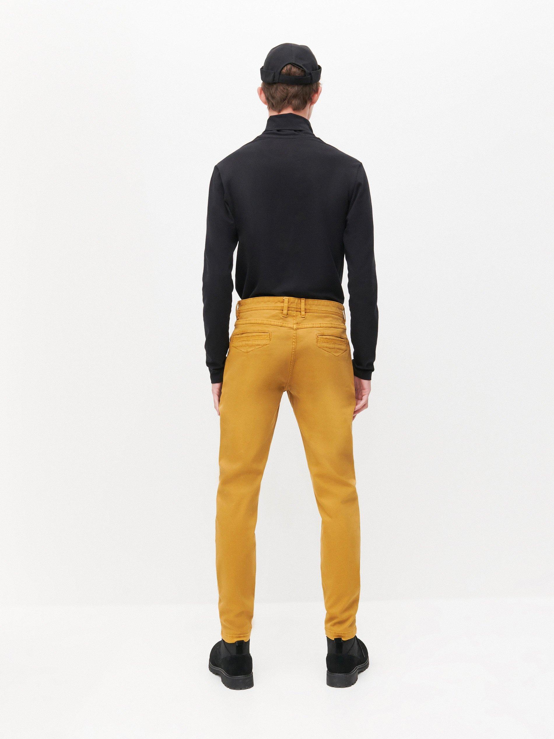 Yellow Super Slim Fit Chino Trousers, , large image number 4
