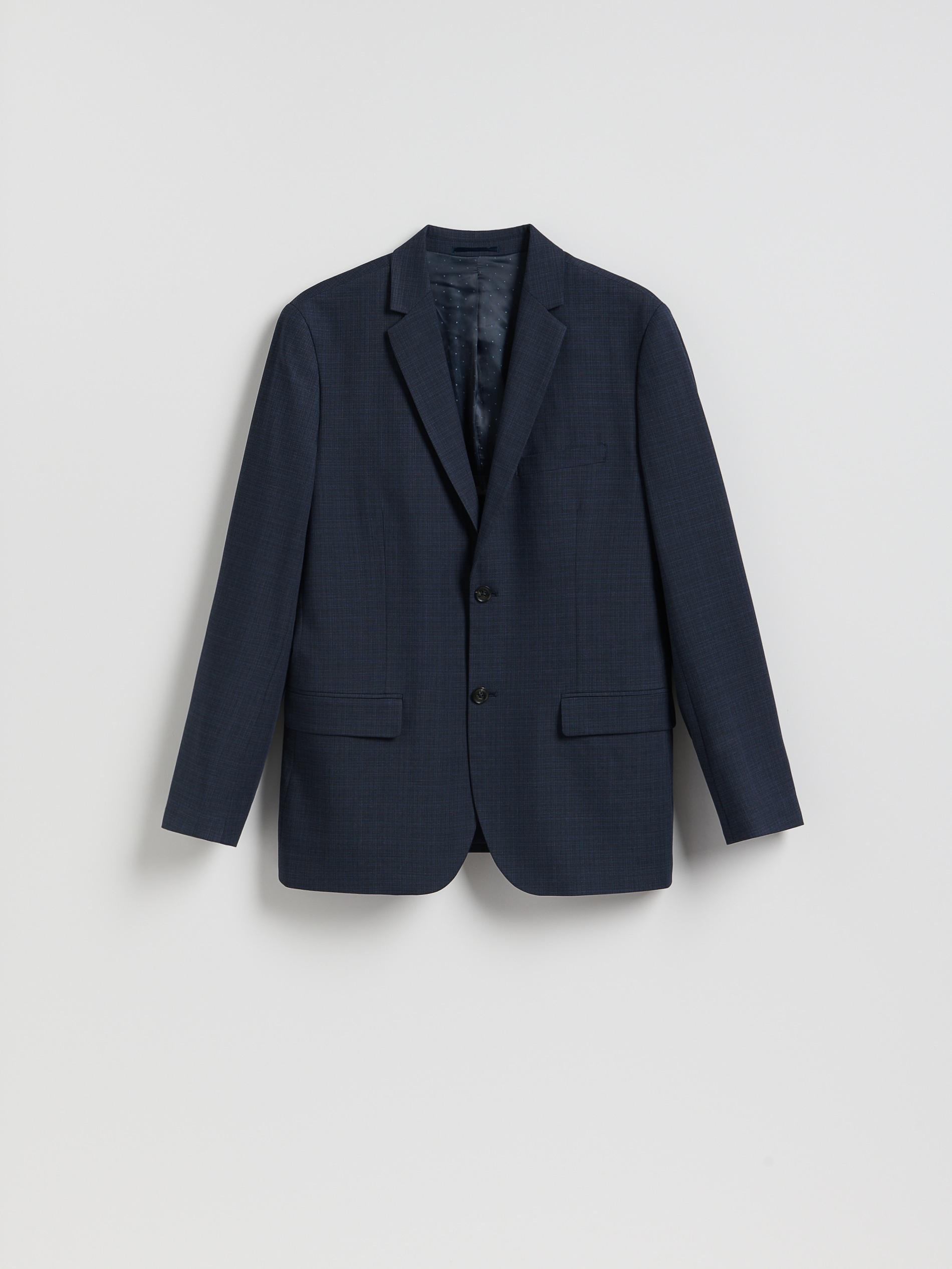 Navy Slim Fit Blazer In Micro Check, Navy, large image number 4
