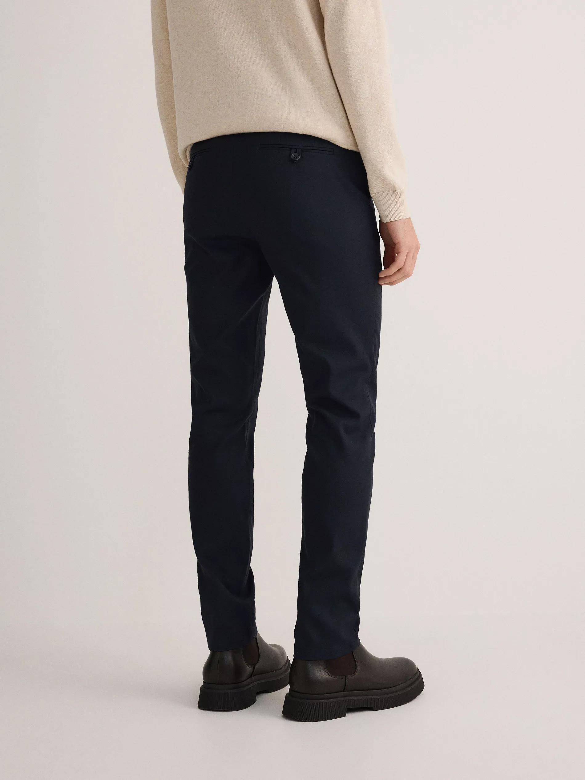 Navy Slim Chinos With High Cotton Content, , large image number 3