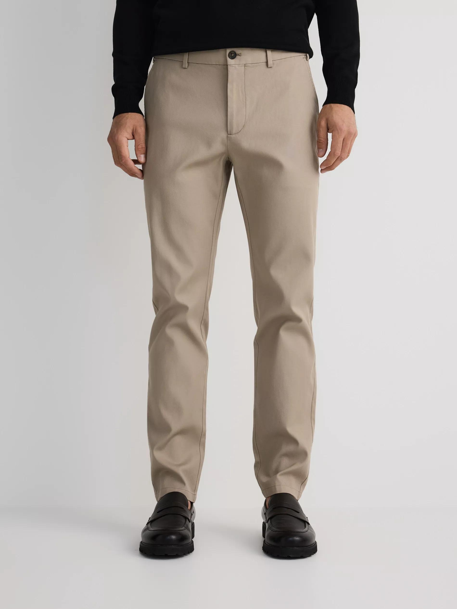 Beige Slim Chinos With High Cotton Content, , large image number 1