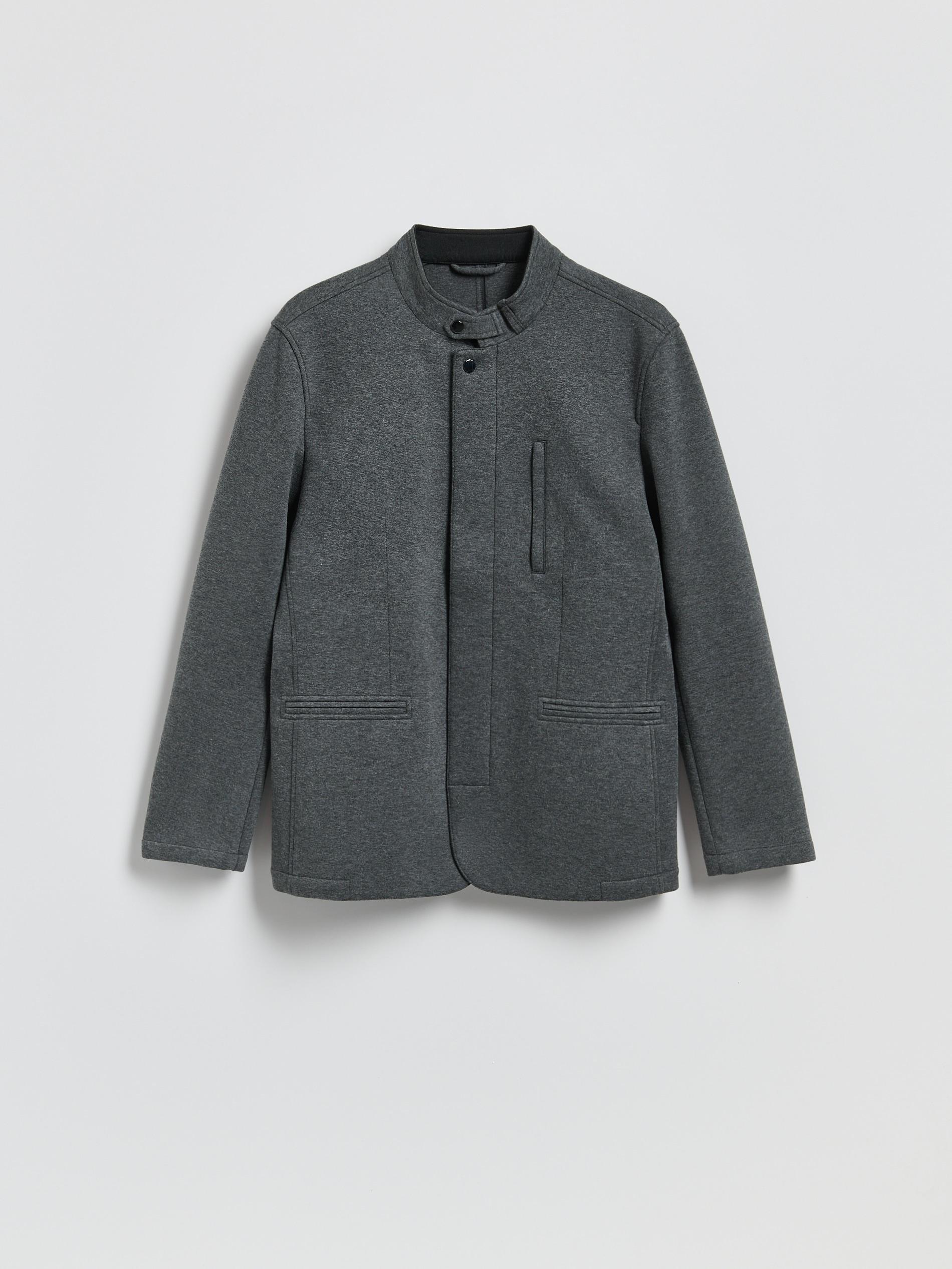 Grey Blazer With Stand-Up Collar, Grey, large image number 0