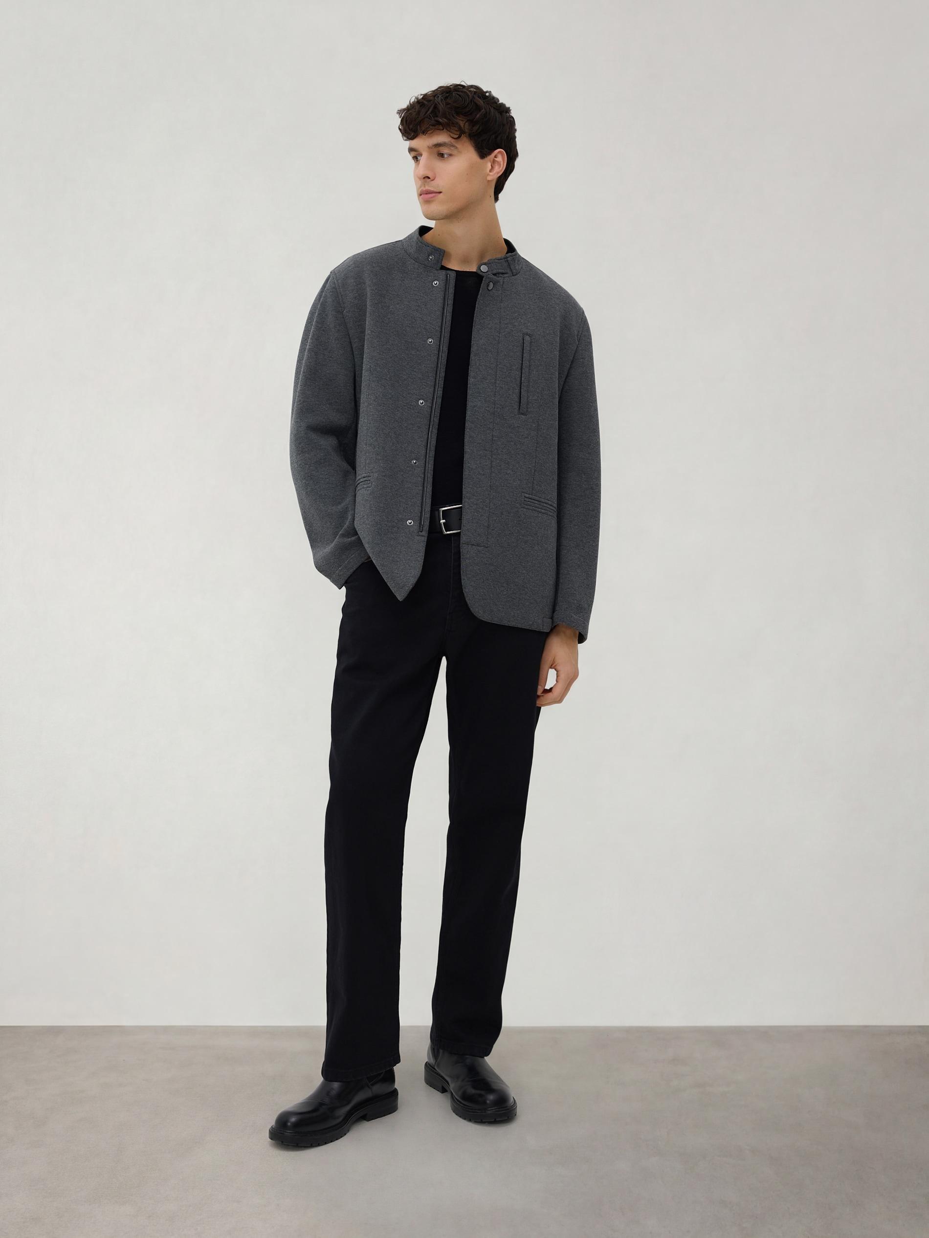 Grey Blazer With Stand-Up Collar, Grey, large image number 2