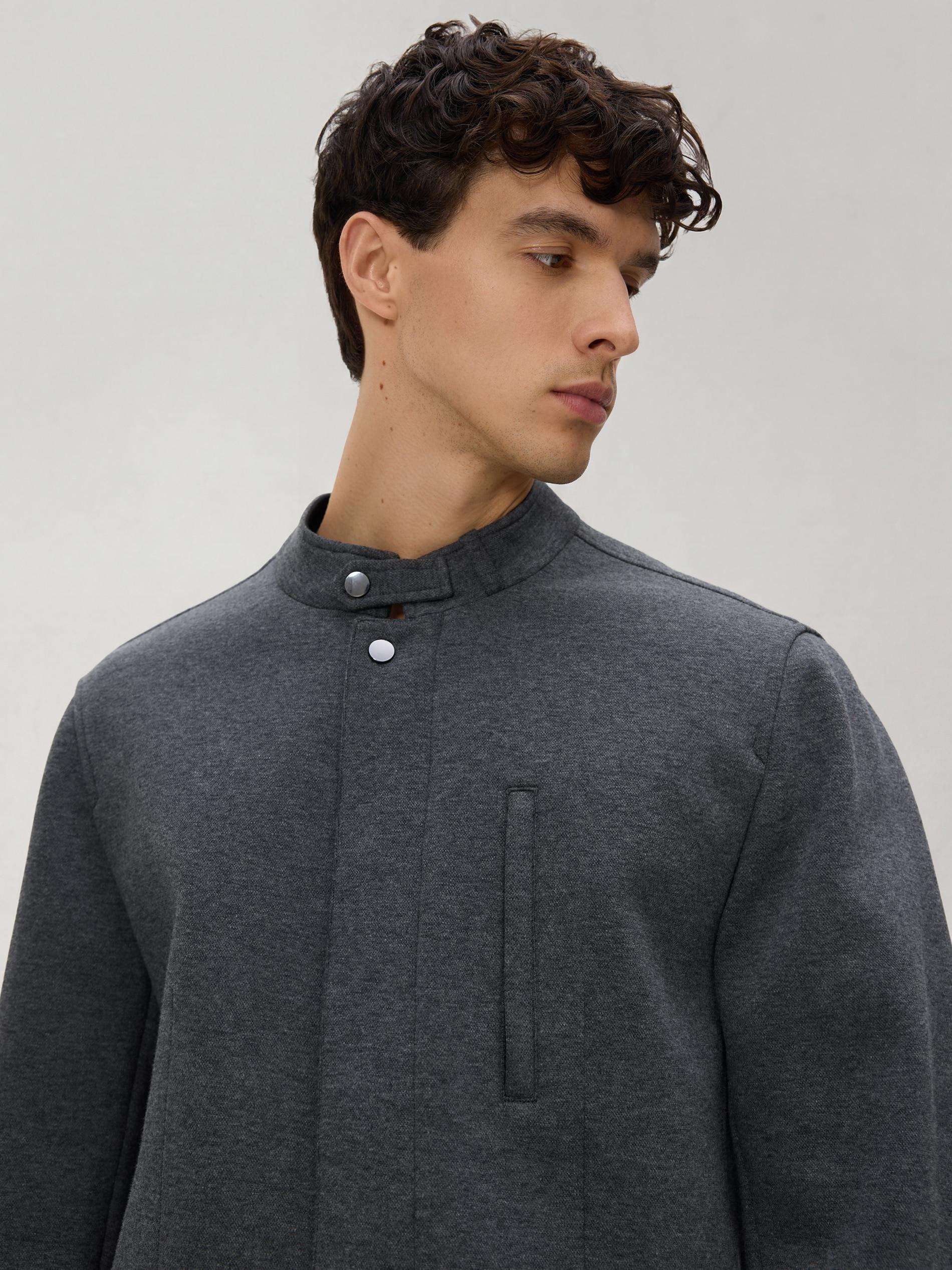 Grey Blazer With Stand-Up Collar, Grey, large image number 5