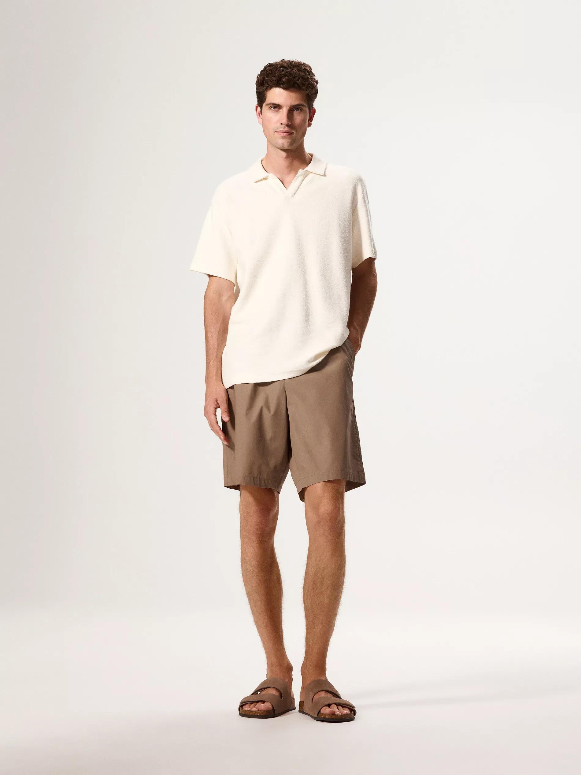 Beige Cotton Shorts, , large image number 1