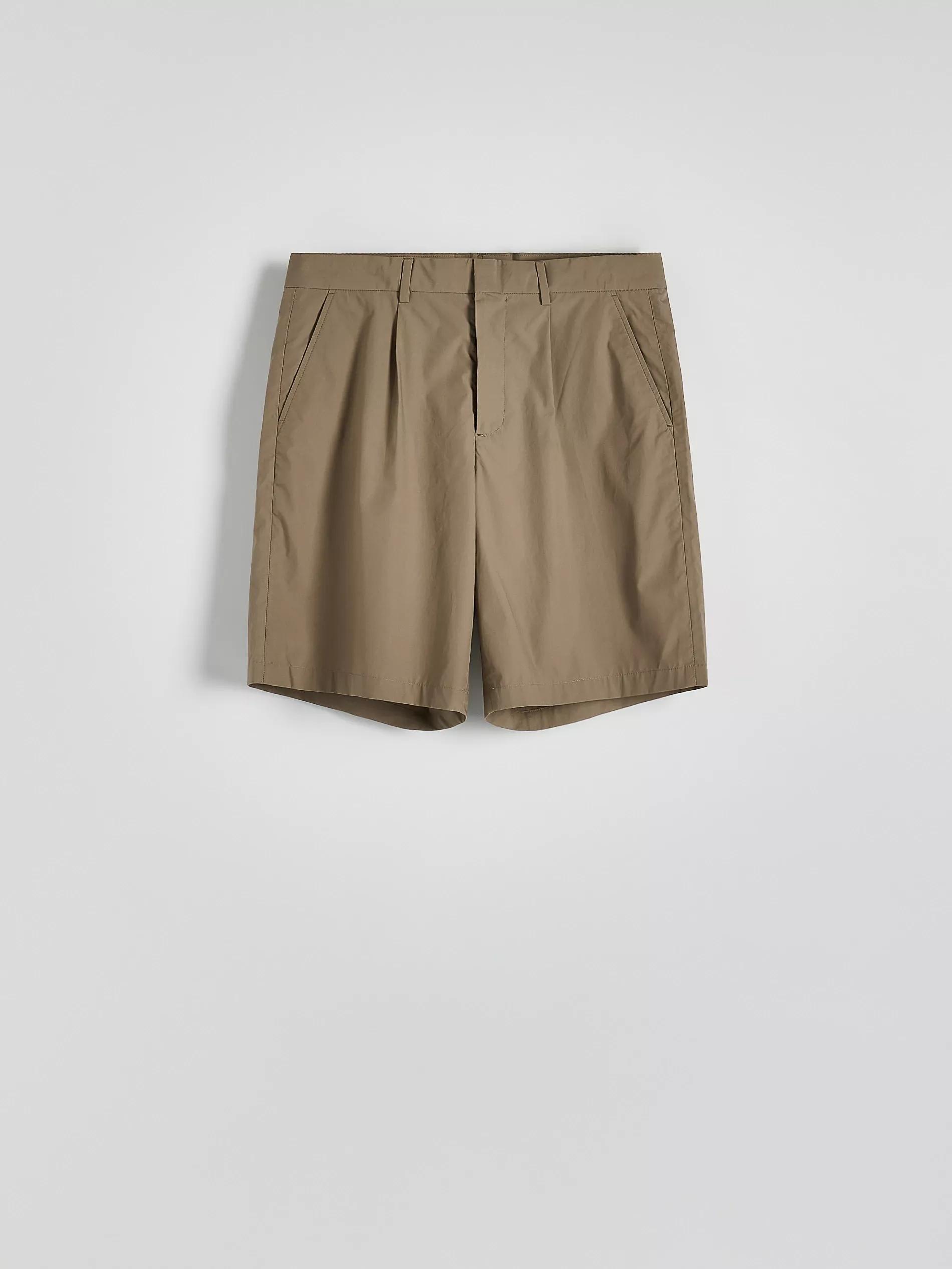 Beige Cotton Shorts, , large image number 3