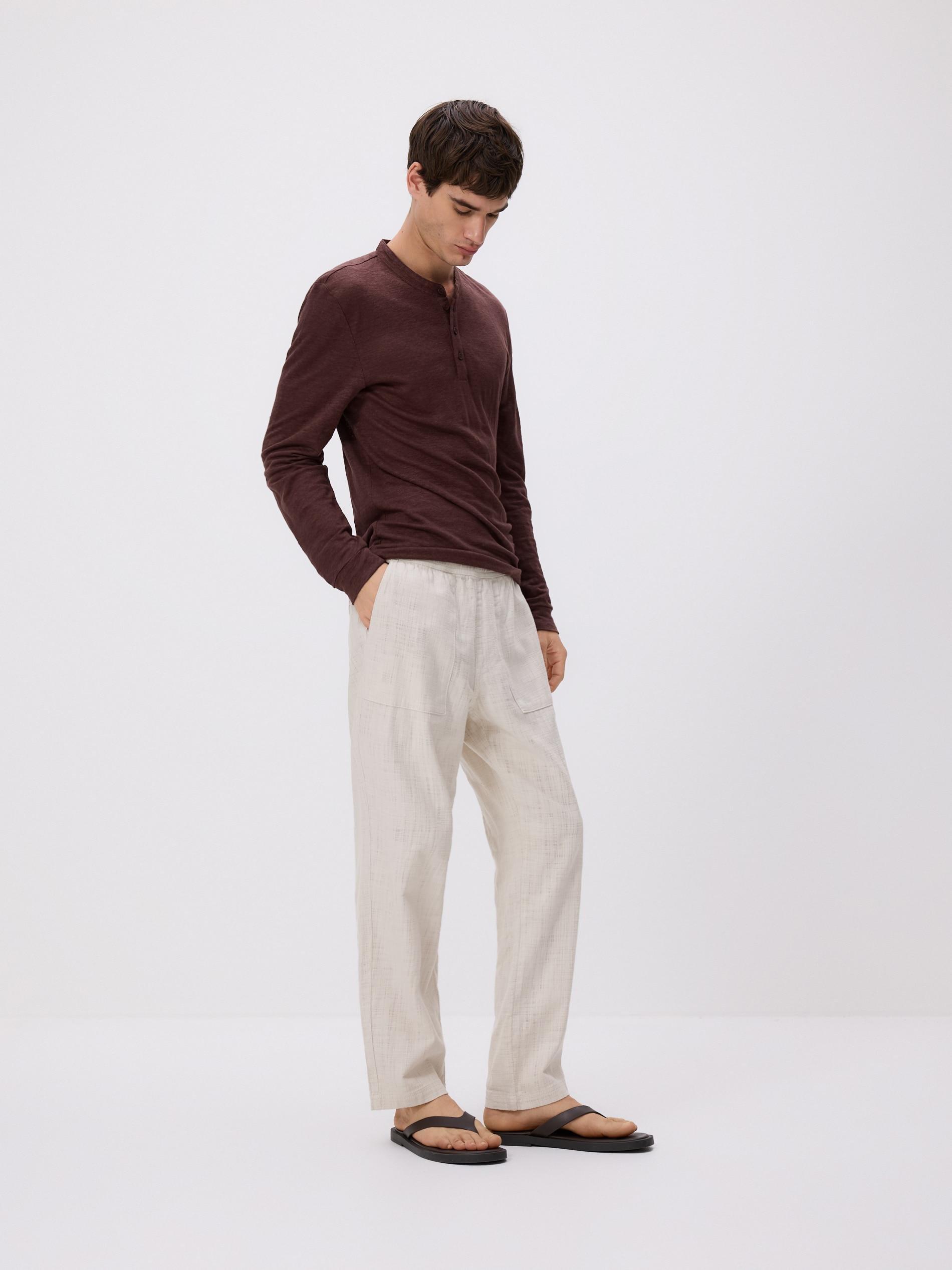 Cream Cotton Joggers, Ivory, large image number 0