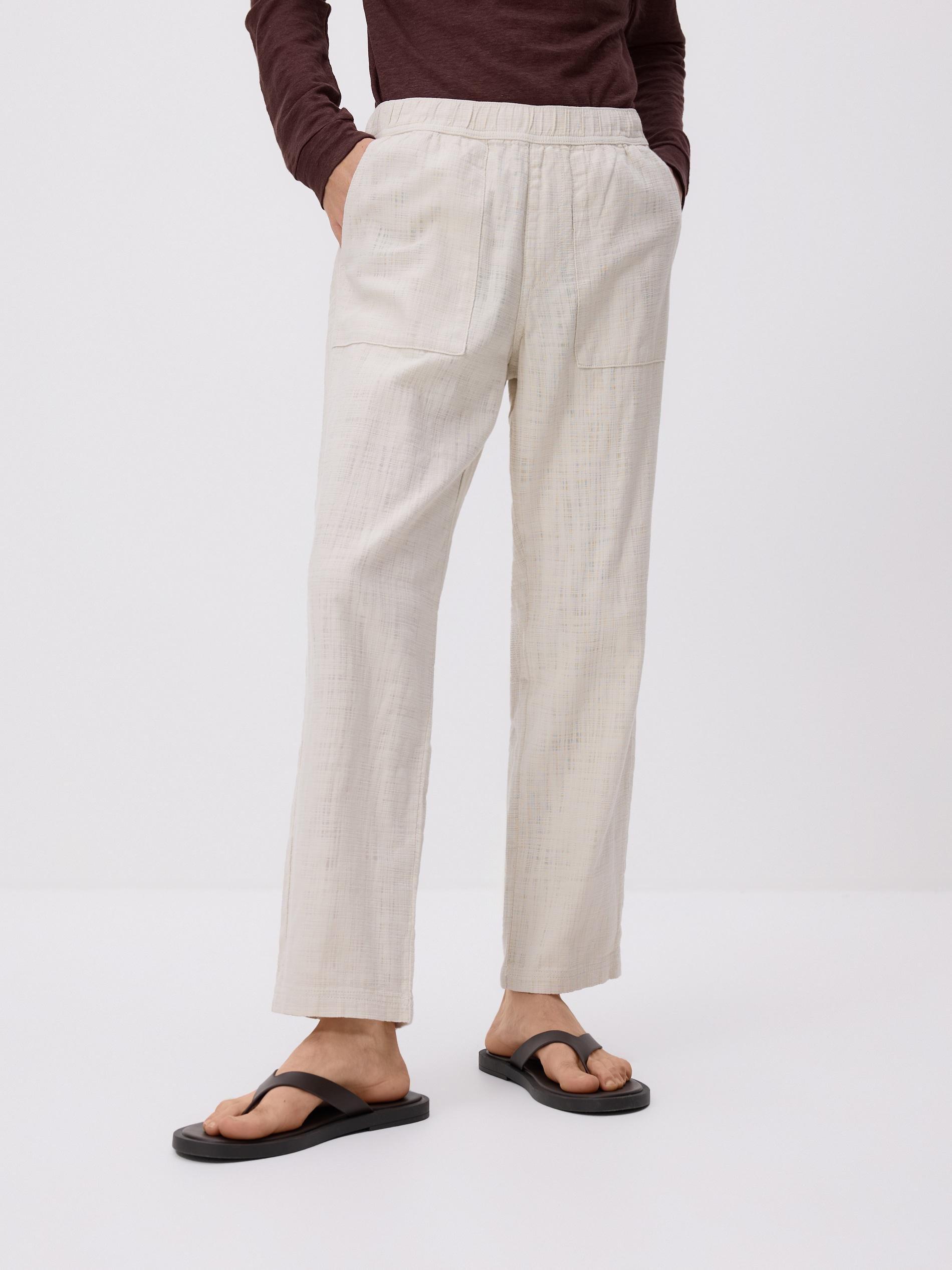 Cream Cotton Joggers, Ivory, large image number 1