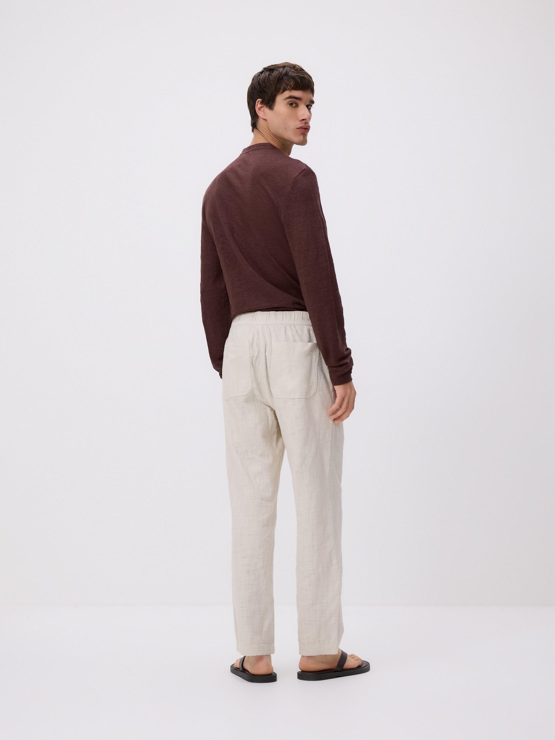 Cream Cotton Joggers, Ivory, large image number 2