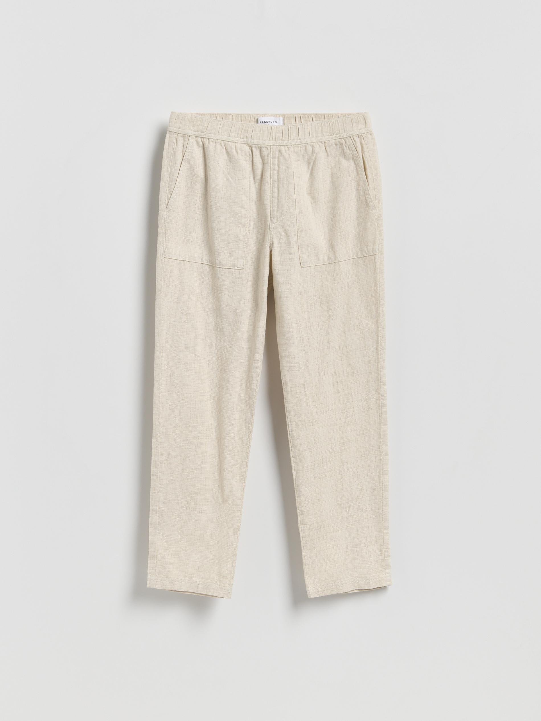 Cream Cotton Joggers, Ivory, large image number 3