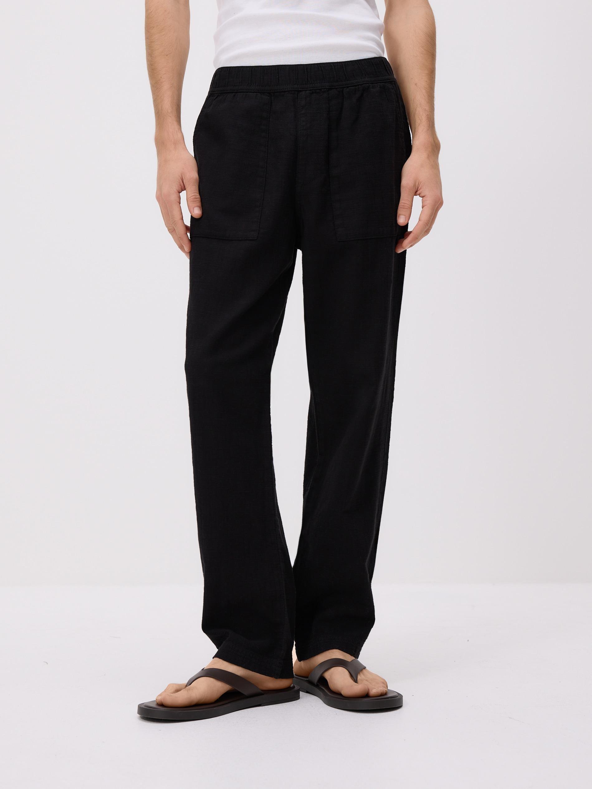 Black Cotton Joggers, Black, large image number 1