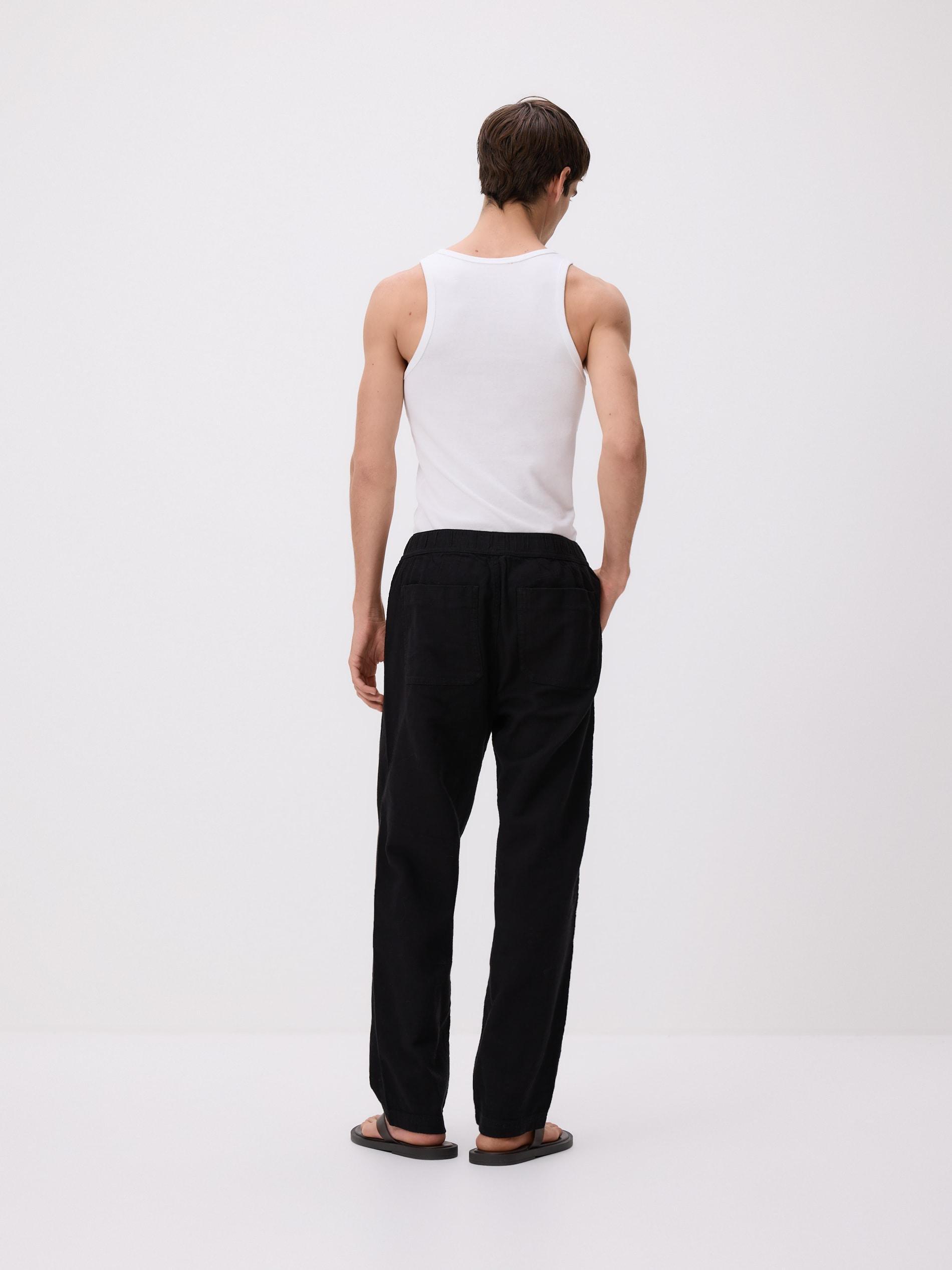 Black Cotton Joggers, Black, large image number 2