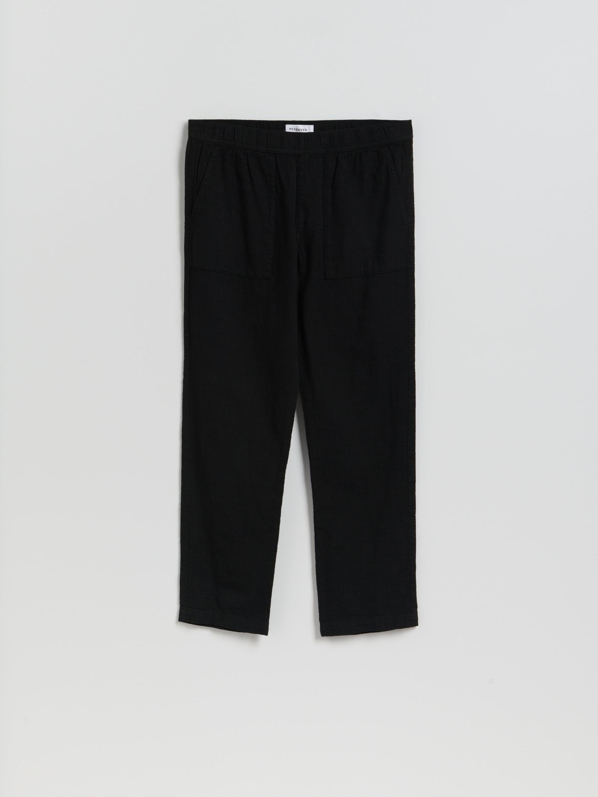 Black Cotton Joggers, Black, large image number 3