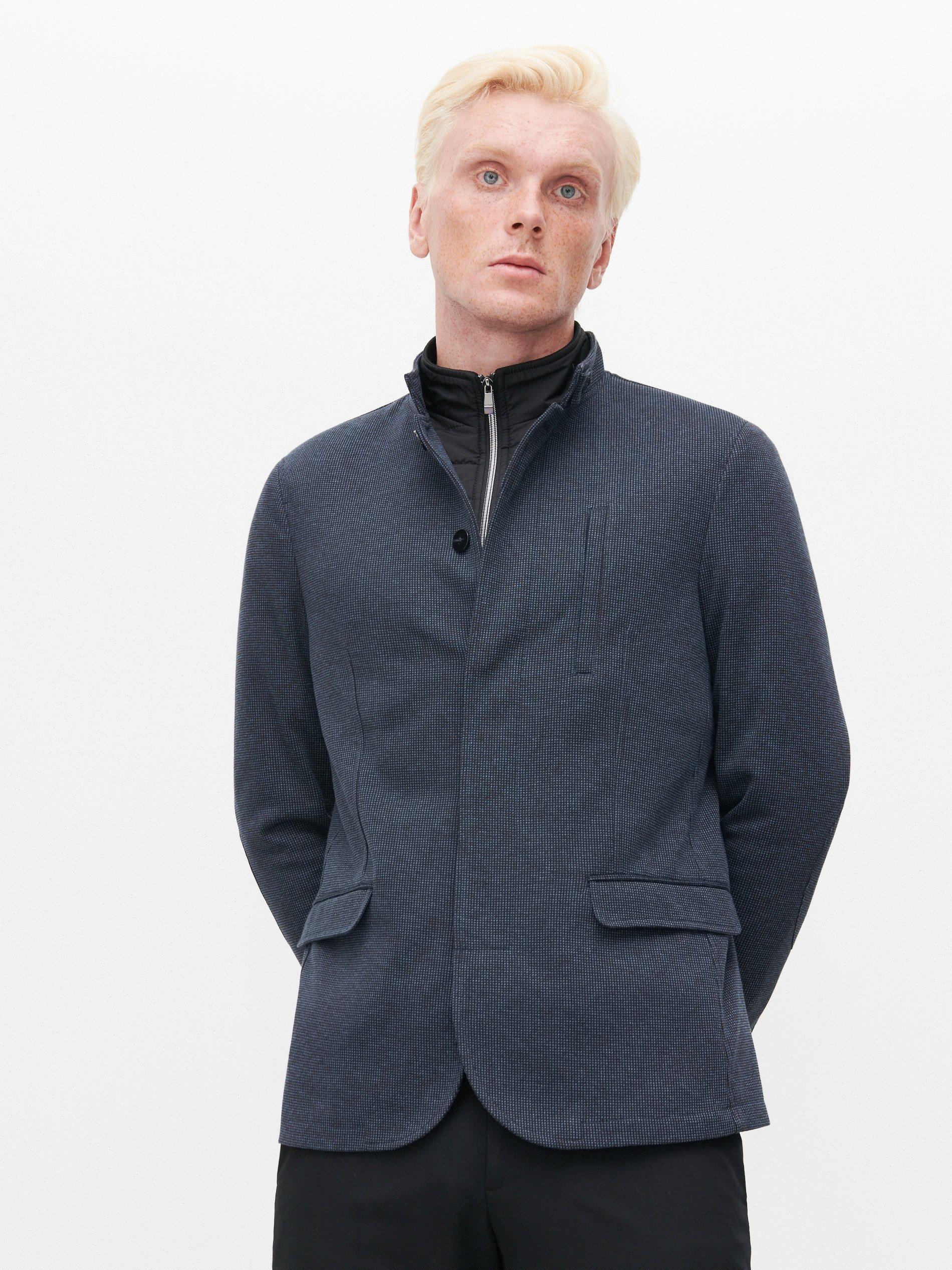 Navy Sports Style Lining Blazer, , large image number 0