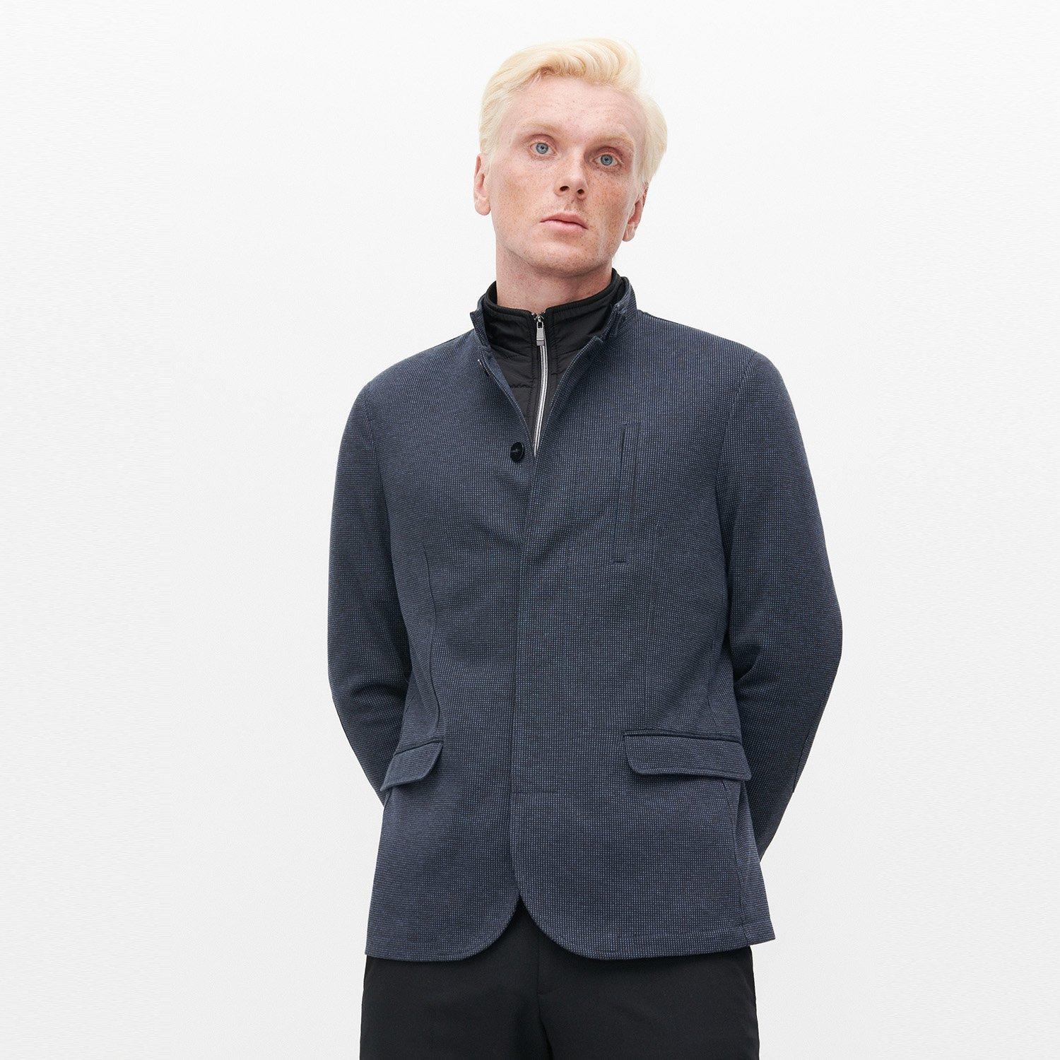 Navy Sports Style Lining Blazer, , large image number 2