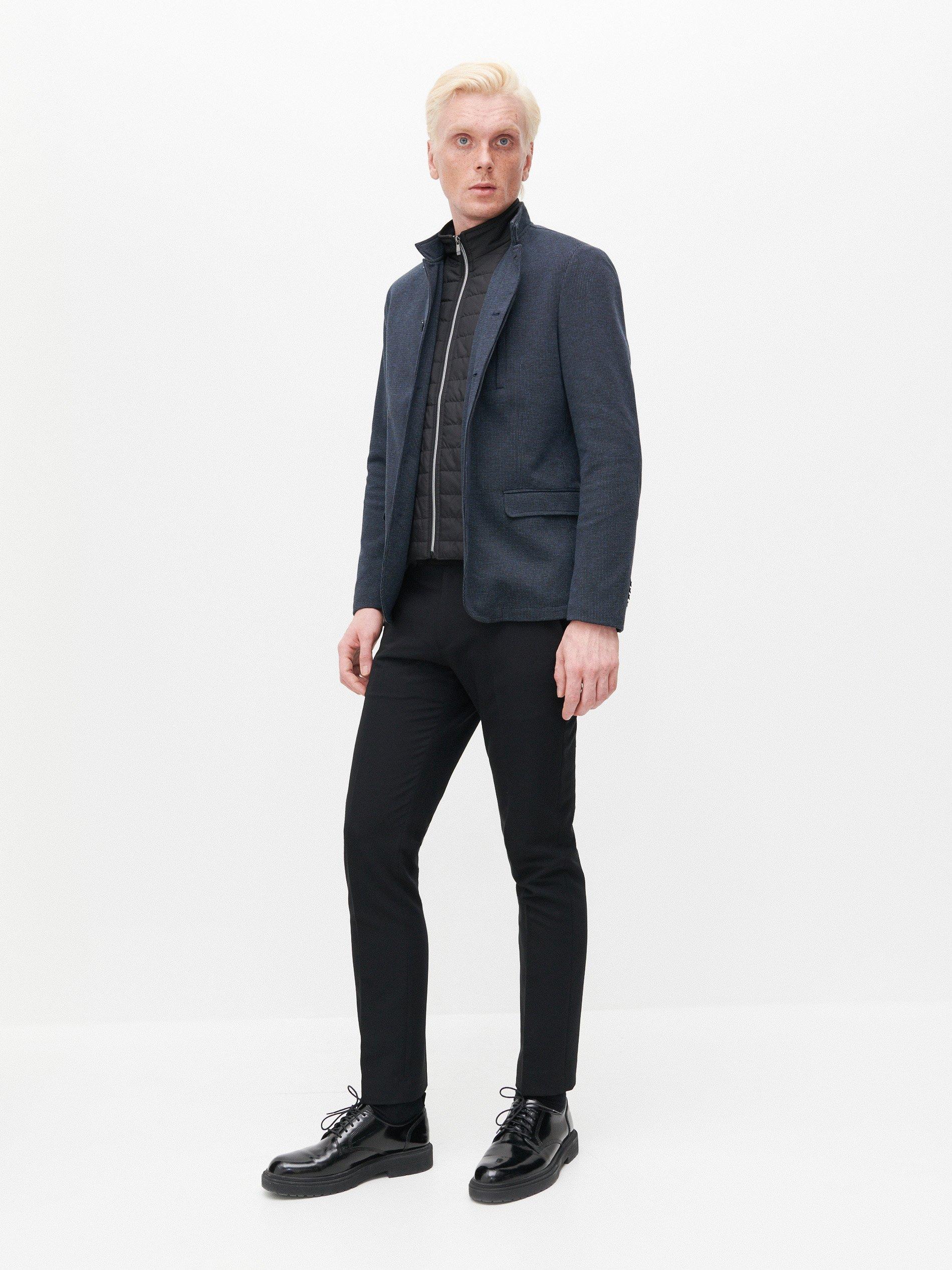 Navy Sports Style Lining Blazer, , large image number 4