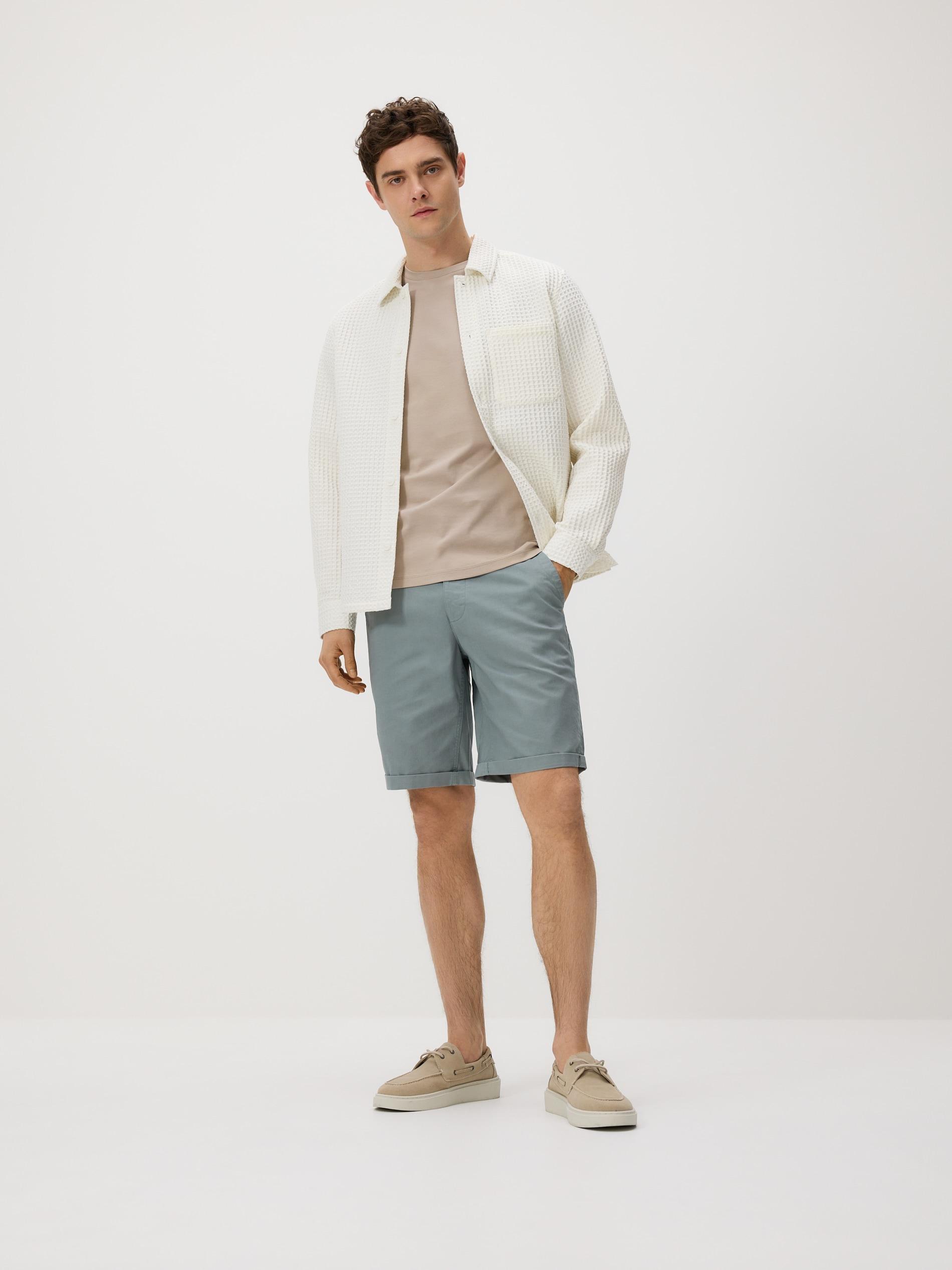 Green Cotton Rich Chino Shorts, Green, large image number 1