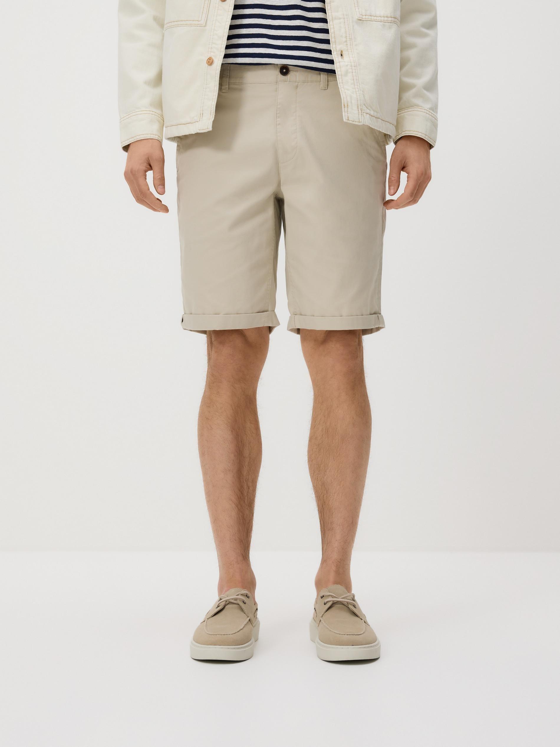 Beige Cotton Rich Chino Shorts, Beige, large image number 0