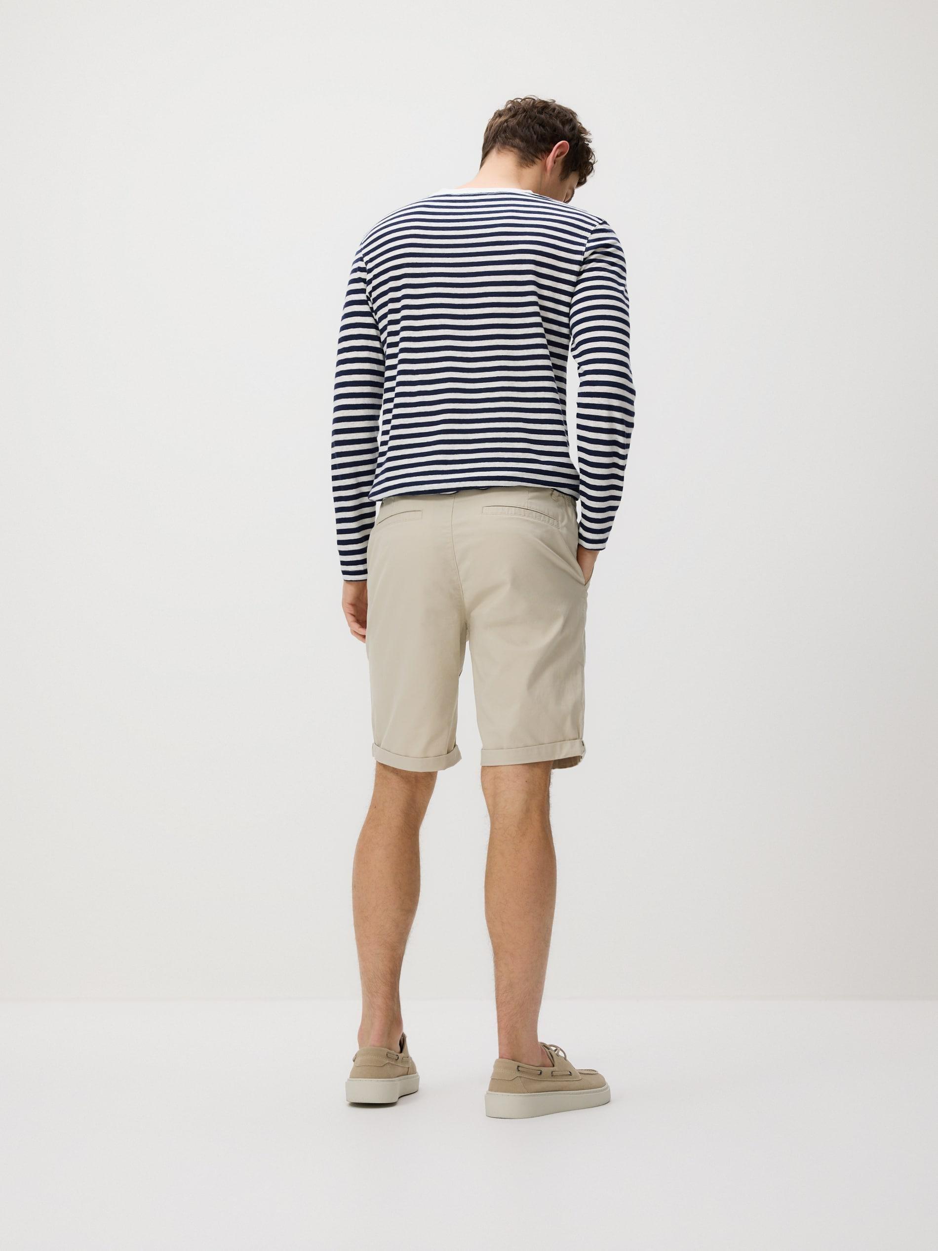 Beige Cotton Rich Chino Shorts, Beige, large image number 2