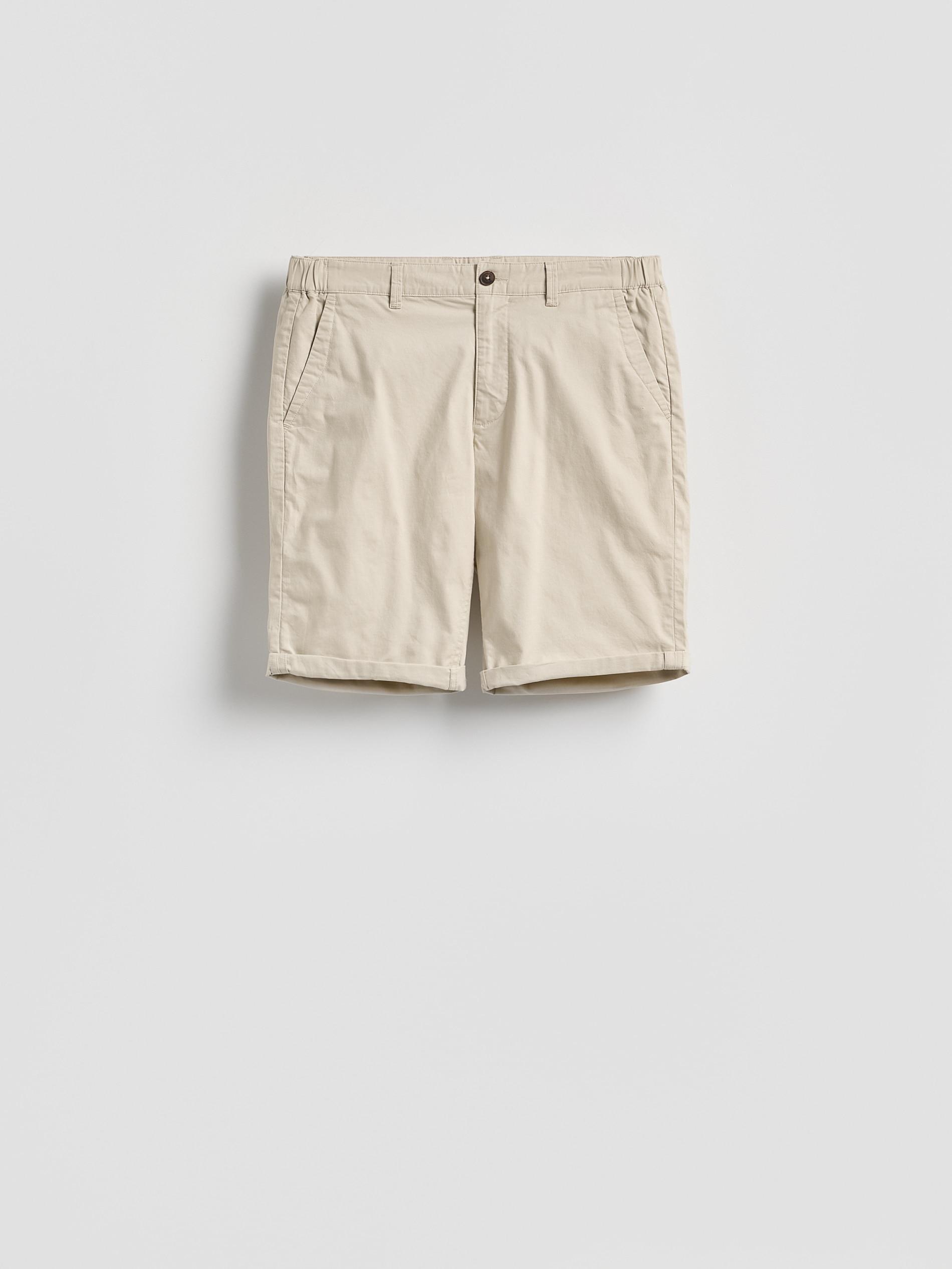 Beige Cotton Rich Chino Shorts, Beige, large image number 3