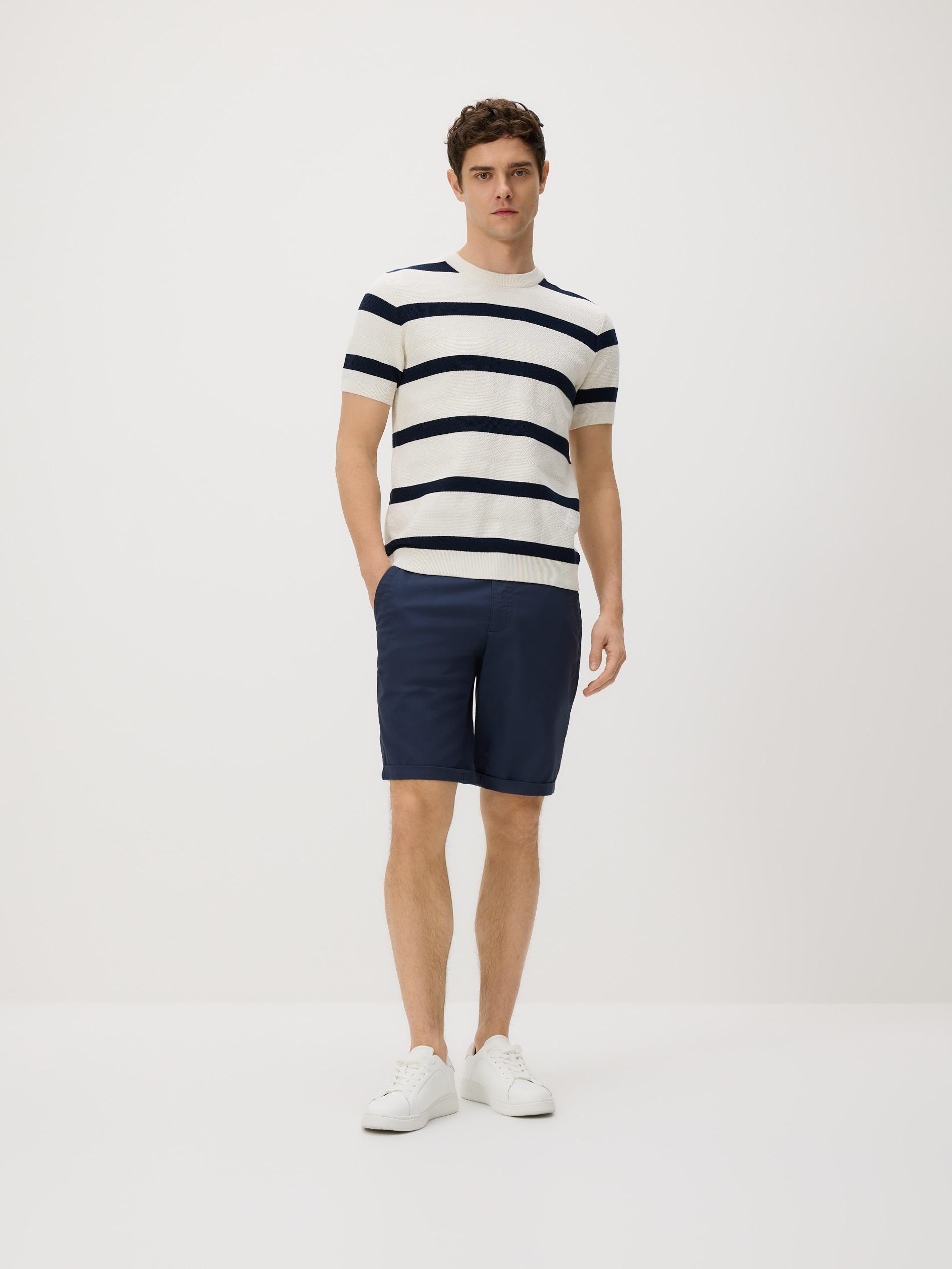 Navy Cotton Rich Chino Shorts, Navy, medium
