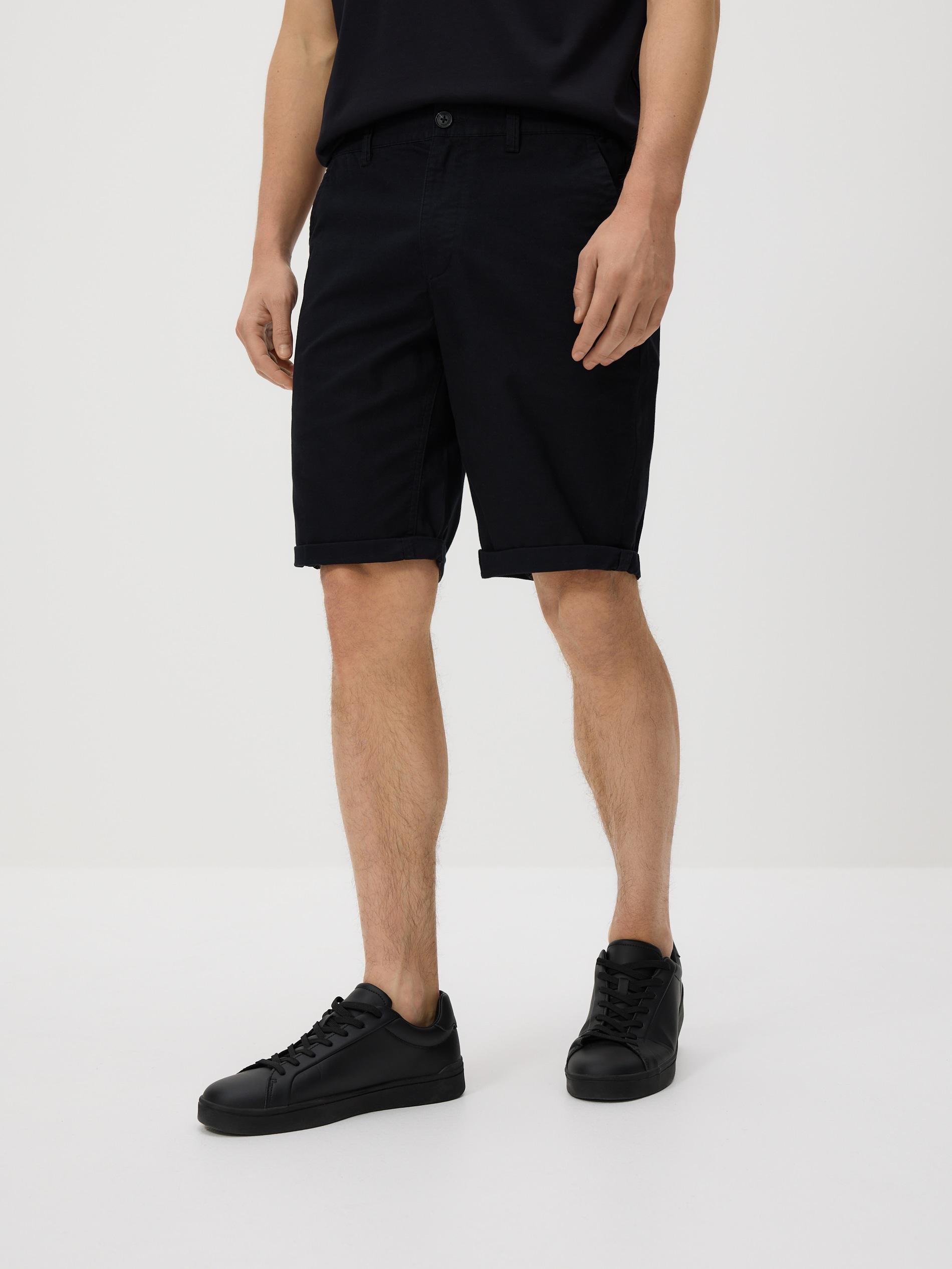 Black Cotton Rich Chino Shorts, Black, medium