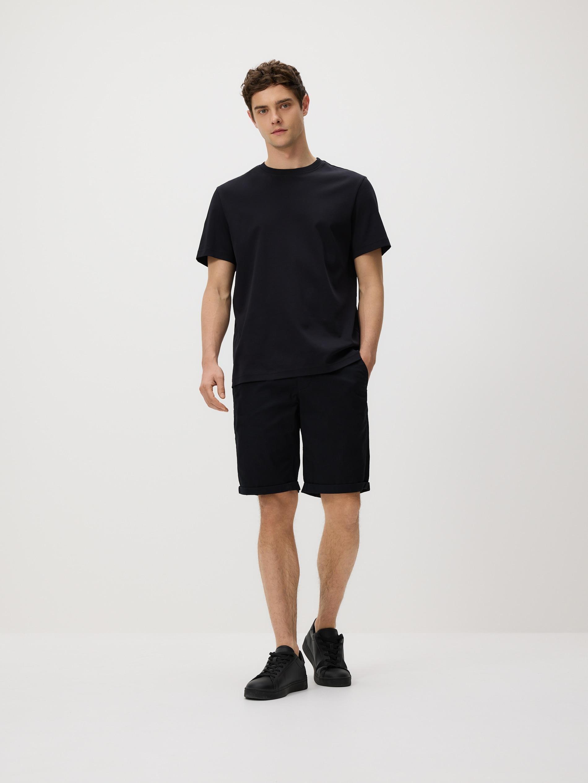 Black Cotton Rich Chino Shorts, Black, medium