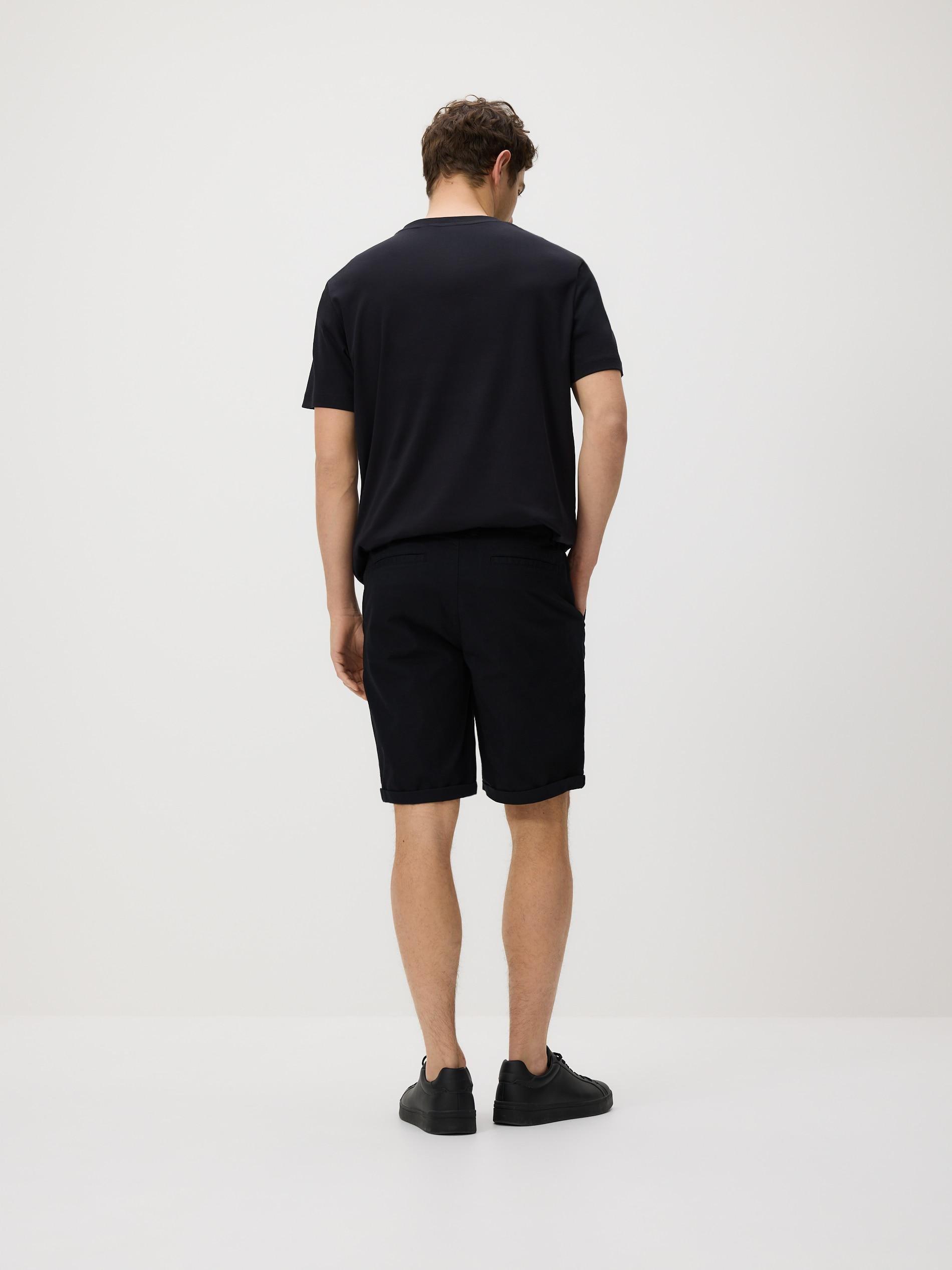 Black Cotton Rich Chino Shorts, Black, large image number 2