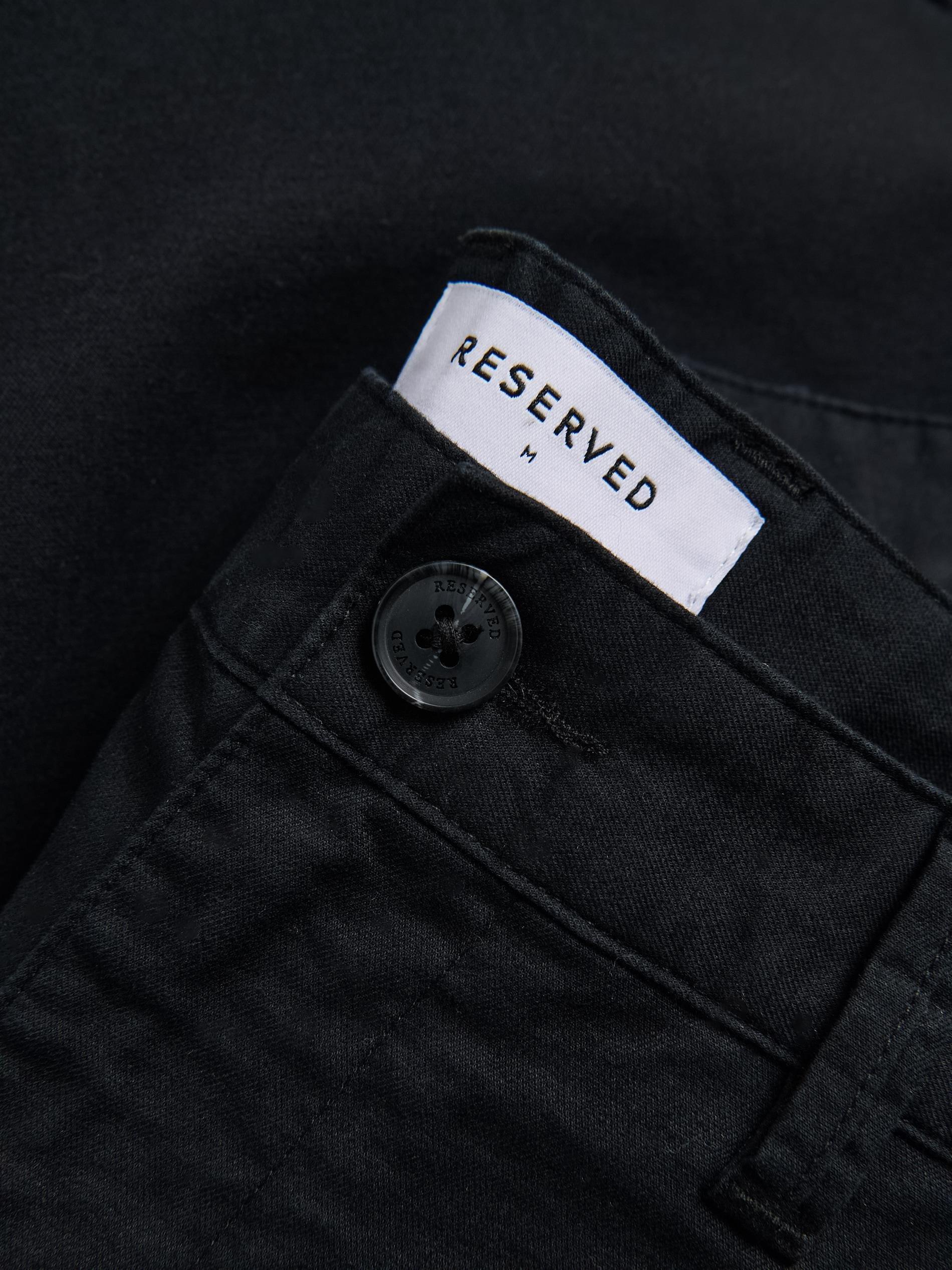 Black Cotton Rich Chino Shorts, Black, large image number 4