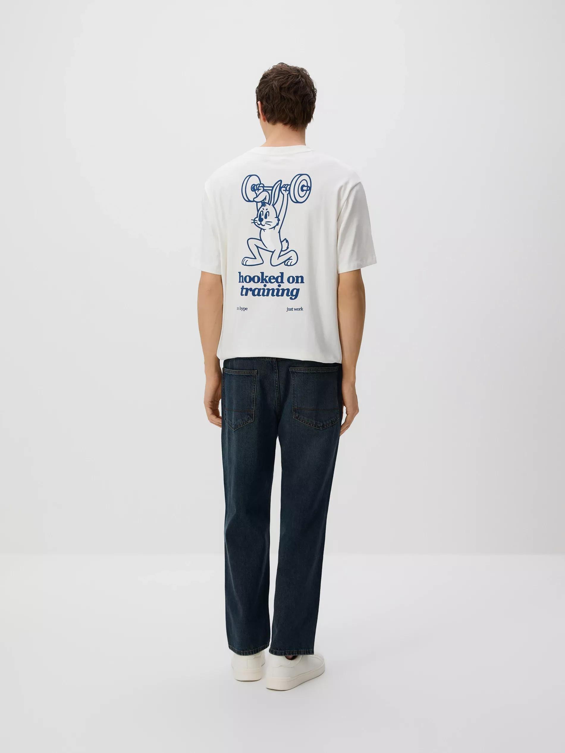 Blue Relaxed Straight Jeans, Blue, medium