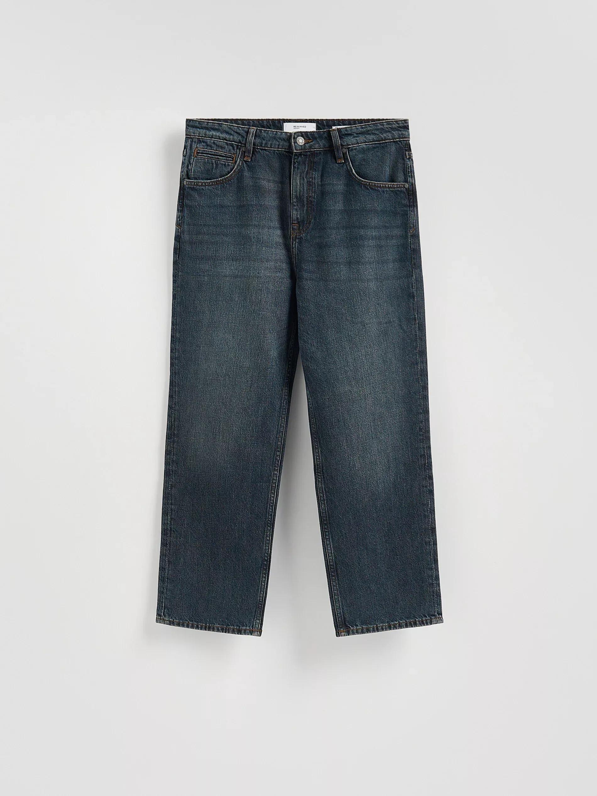 Blue Relaxed Straight Jeans, Blue, large image number 4