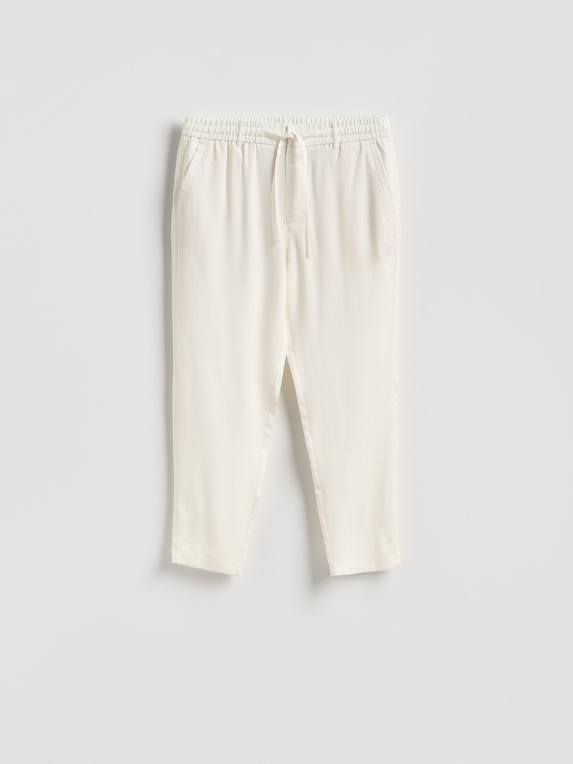 White Lyocell Trousers, White, large image number 4