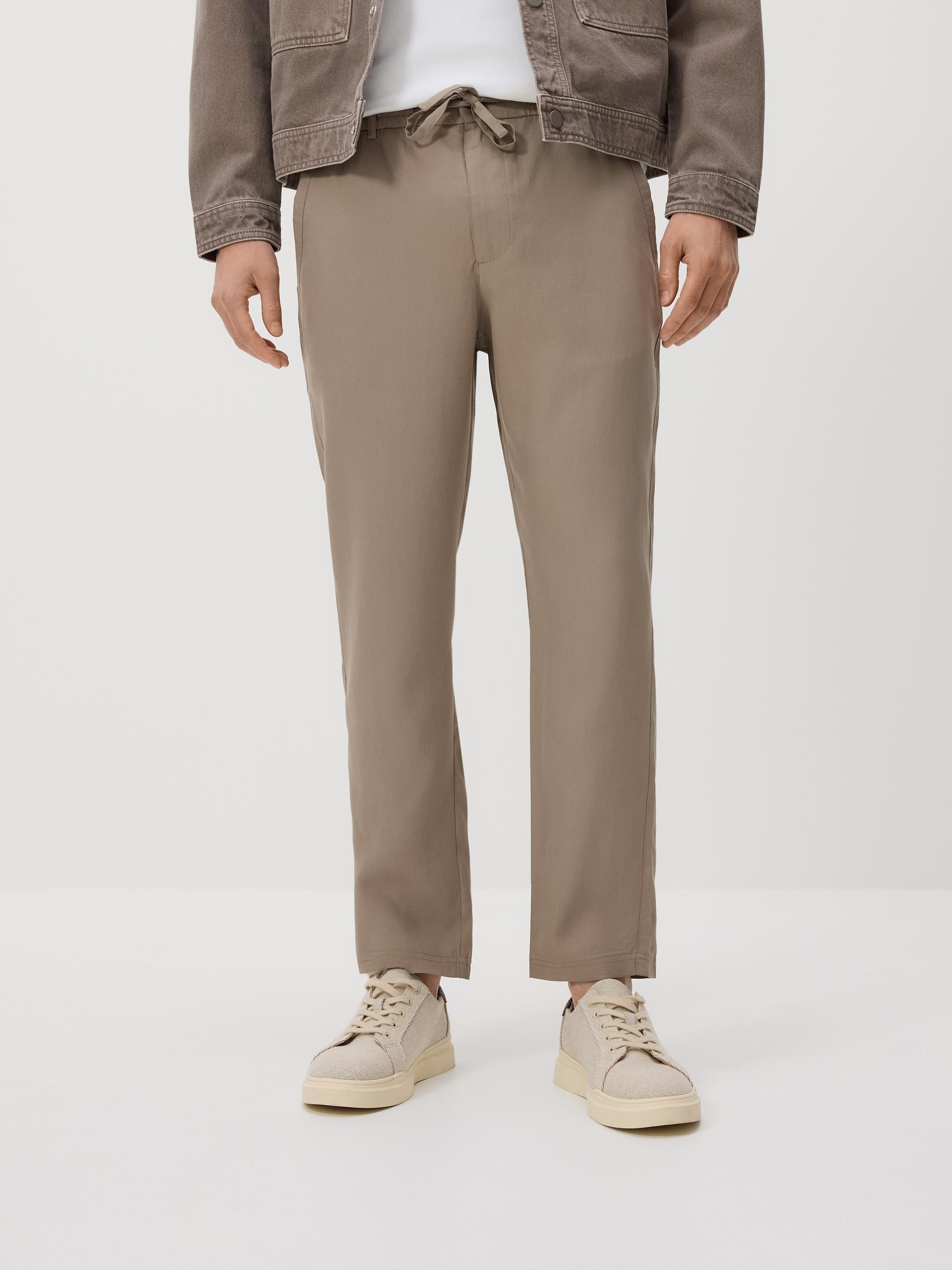 Brown Lyocell Trousers, Brown, large image number 0