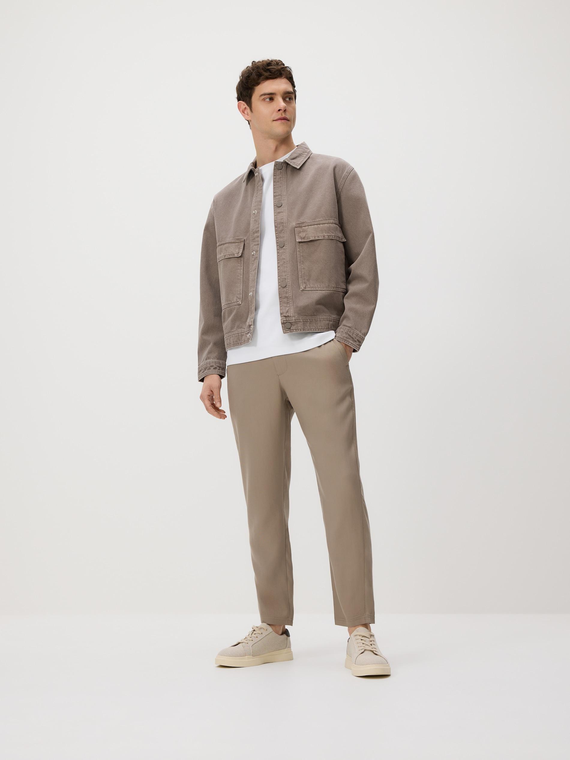 Brown Lyocell Trousers, Brown, large image number 1