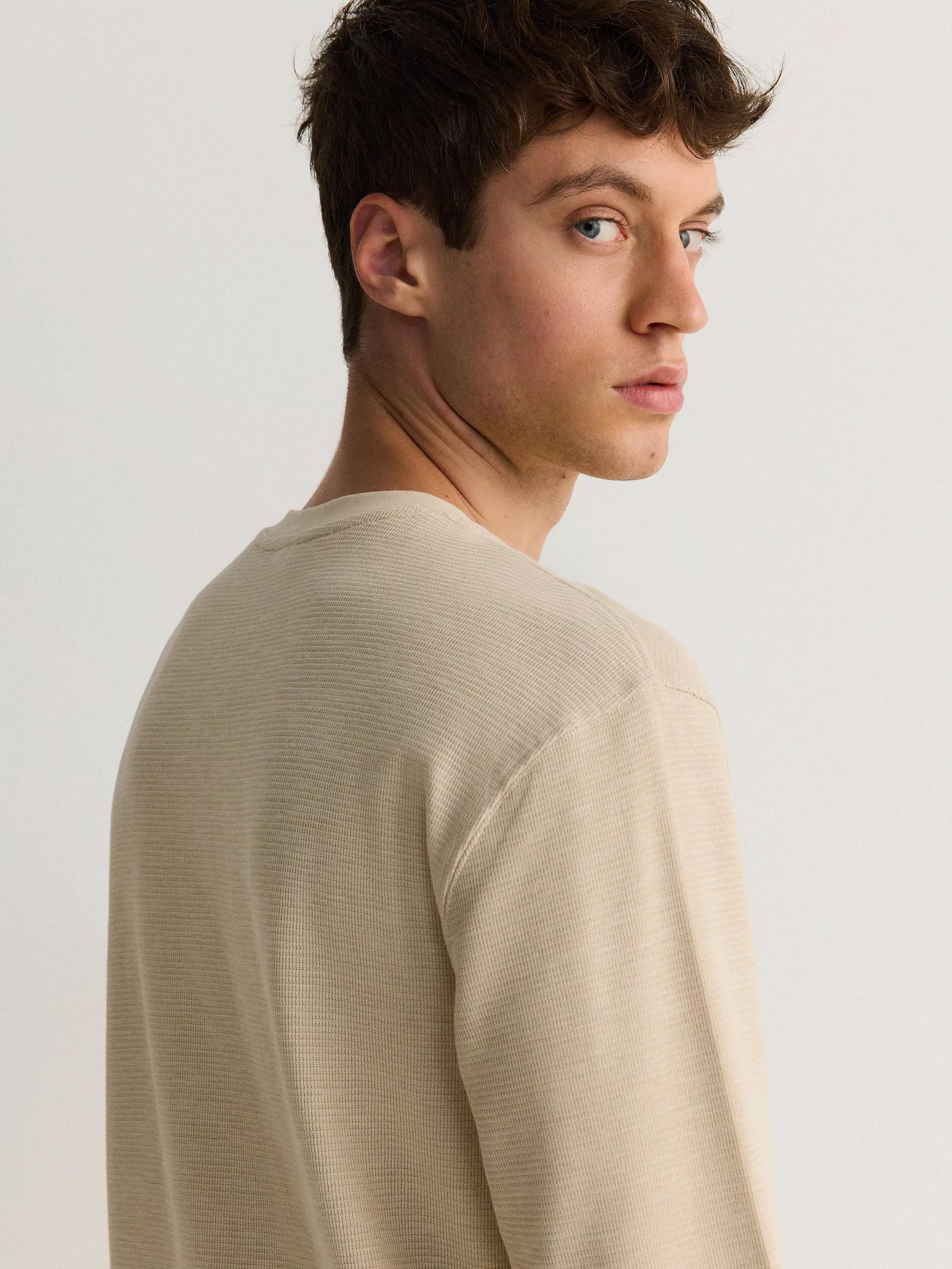 Cream Long-Sleeved Cotton Shirt, , large image number 2
