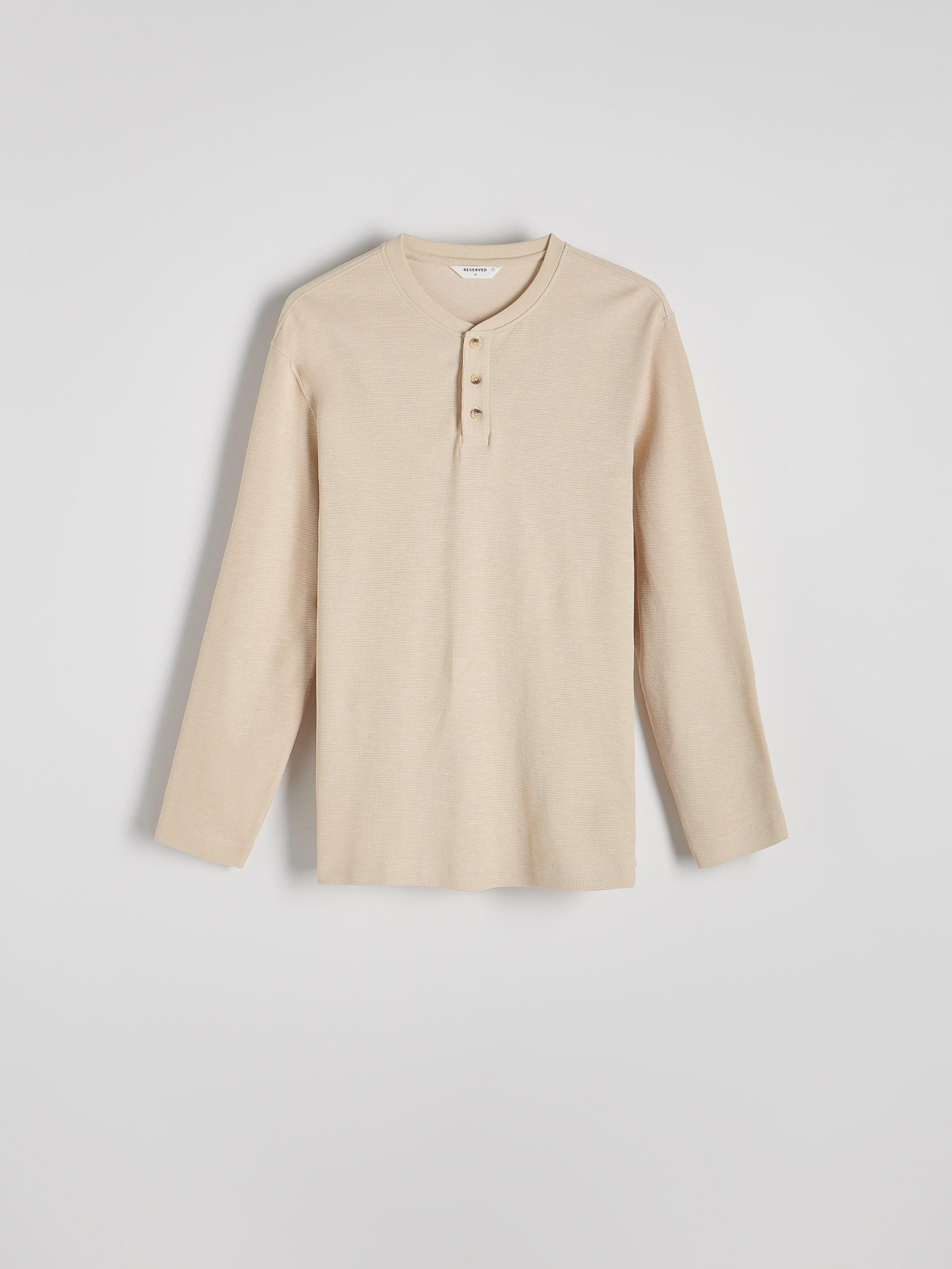 Cream Long-Sleeved Cotton Shirt, , large image number 3