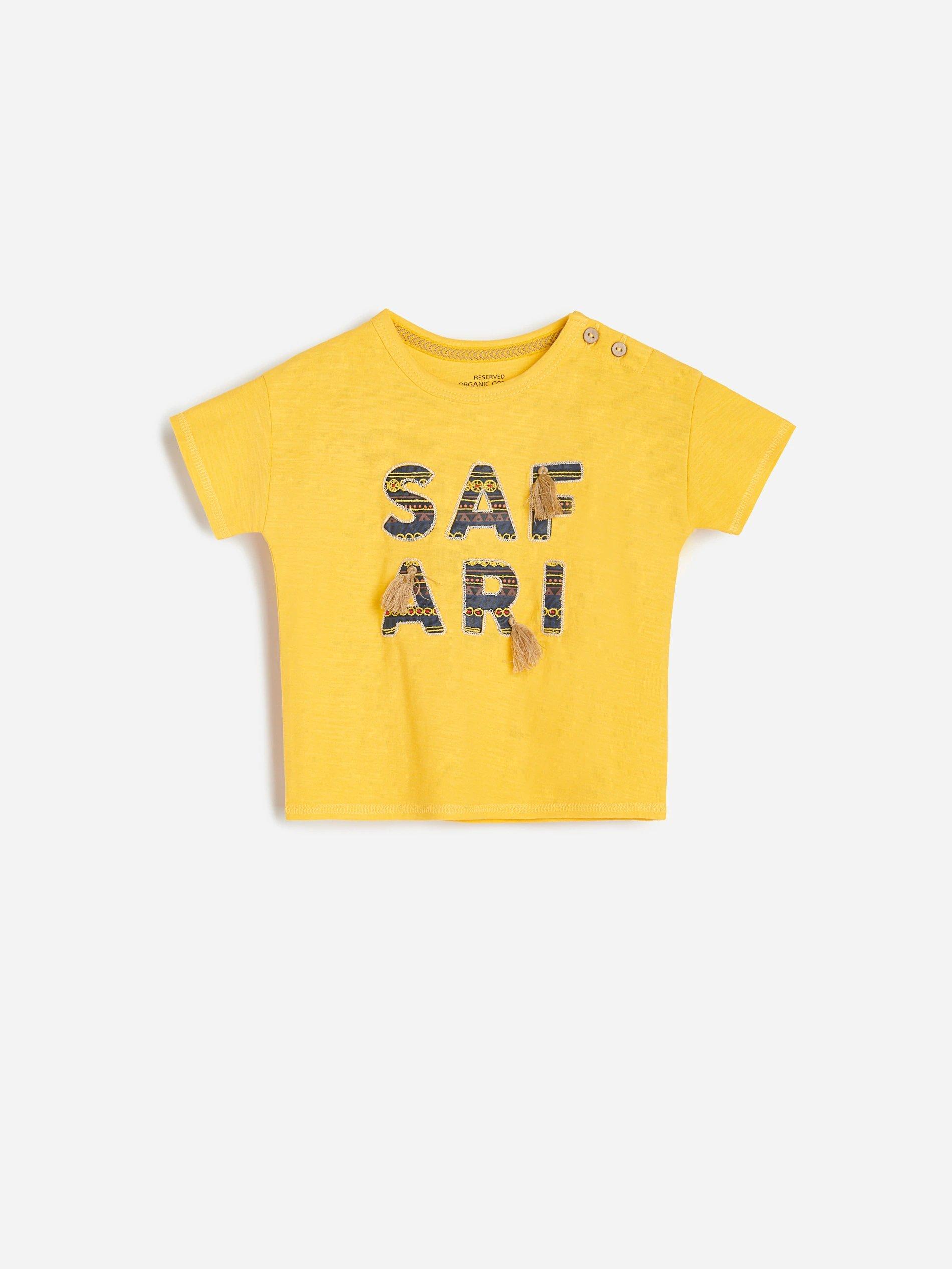 Yellow Cotton T-Shirt , Kids Boys, , large image number 0