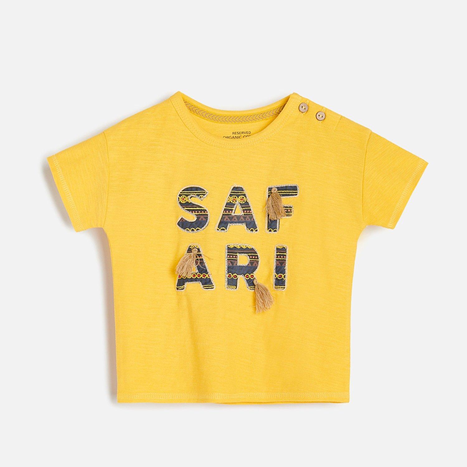 Yellow Cotton T-Shirt , Kids Boys, , large image number 2