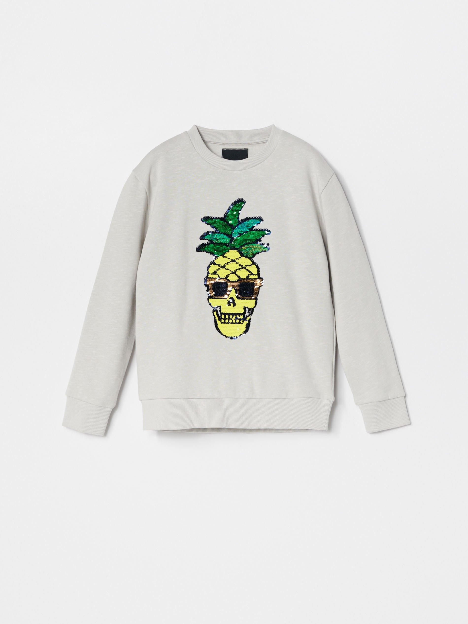 Grey Printed Sweatshirt, Kids Boys, , large image number 0
