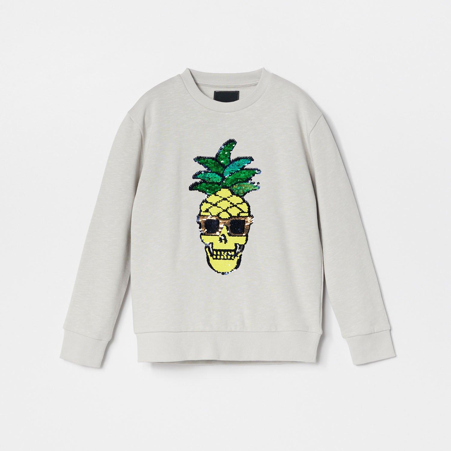 Grey Printed Sweatshirt, Kids Boys, , large image number 2